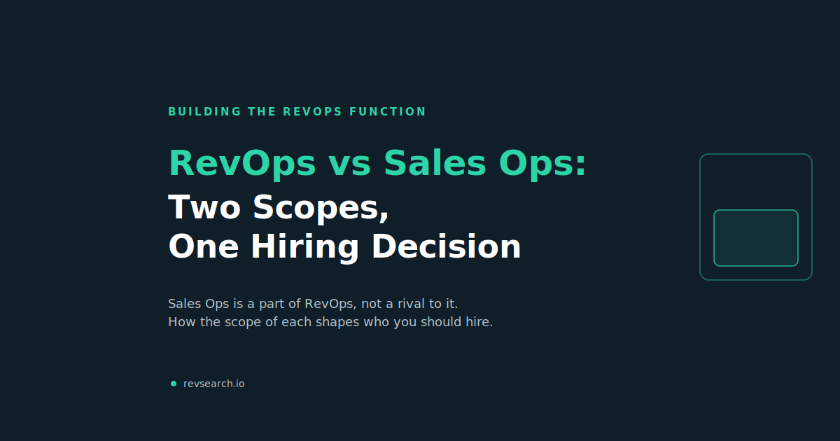 RevOps vs Sales Ops: Where They Overlap, Where They Don't, and Why It Matters Who You Hire