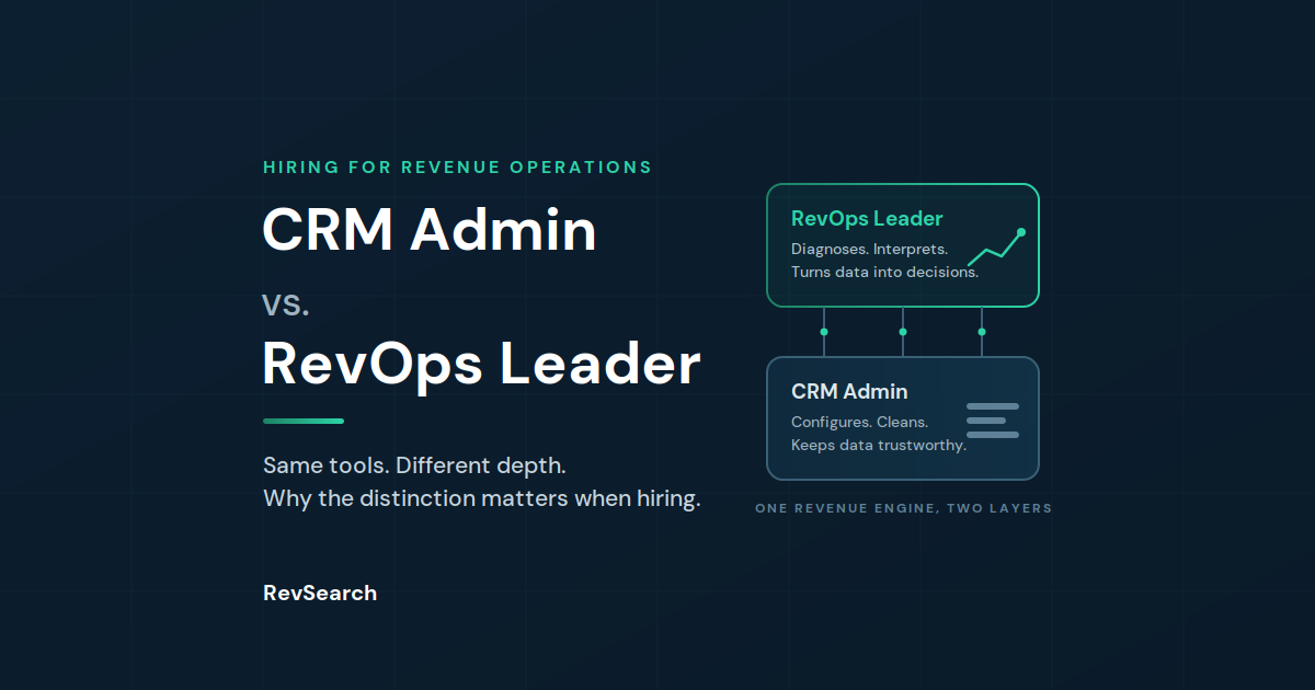 CRM Admin vs. RevOps Leader: Why the Distinction Matters When Hiring