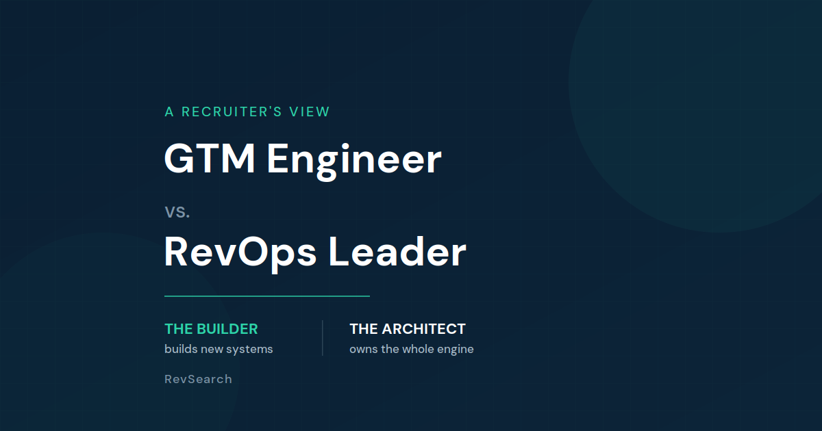 GTM Engineer vs. RevOps Leader: A Recruiter's View on a Role Still Taking Shape