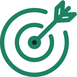 Icon of a target with an arrow hitting the center.