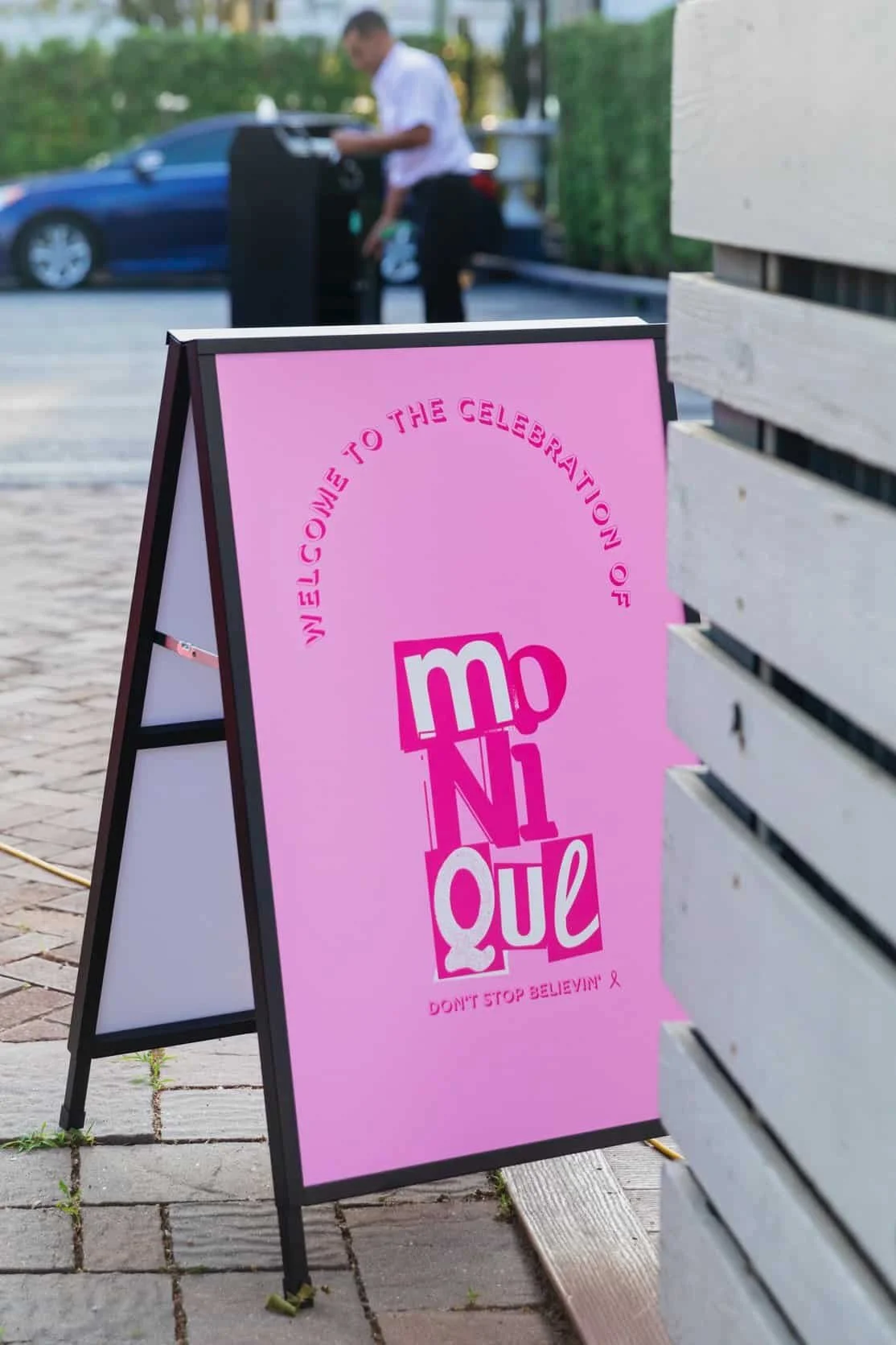 Monique's 80’s Themed Remission Celebration Welcome Signage