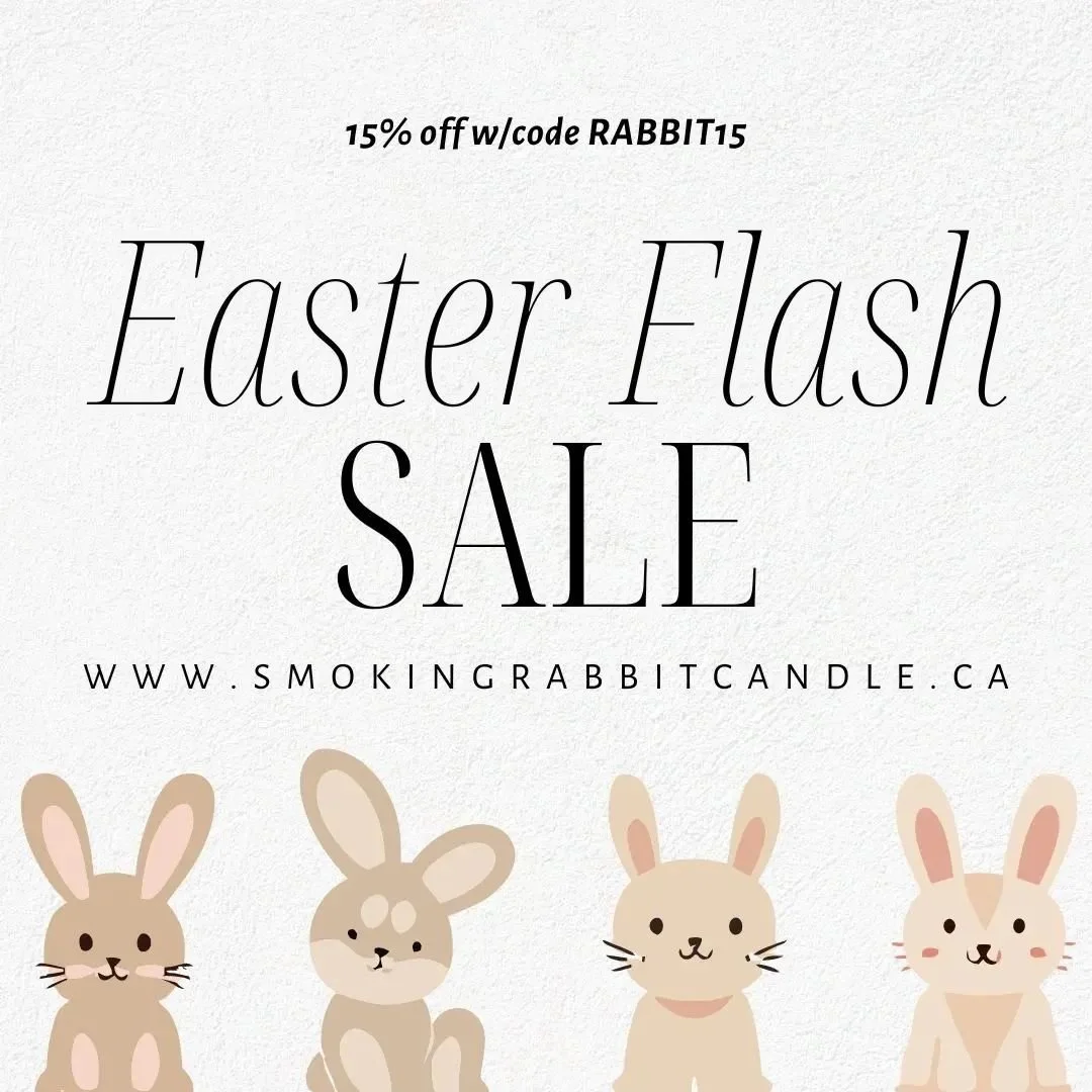 Last day for our Easter Sale!! www.smokingrabbitcandle.ca/shop
#kamloops #waxplay #massagecandles #kamloopsbc