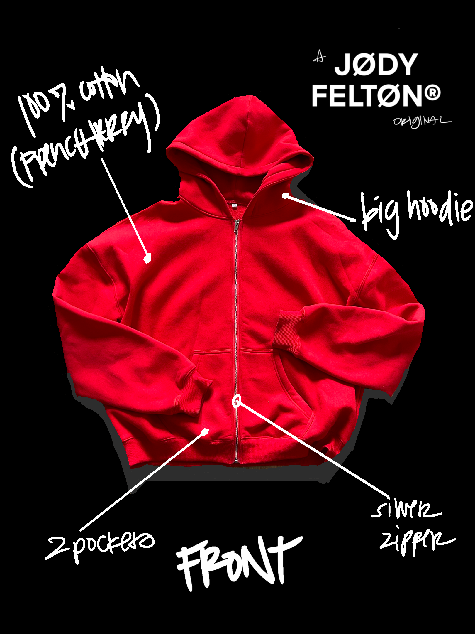 Rebellious Red Hoodie