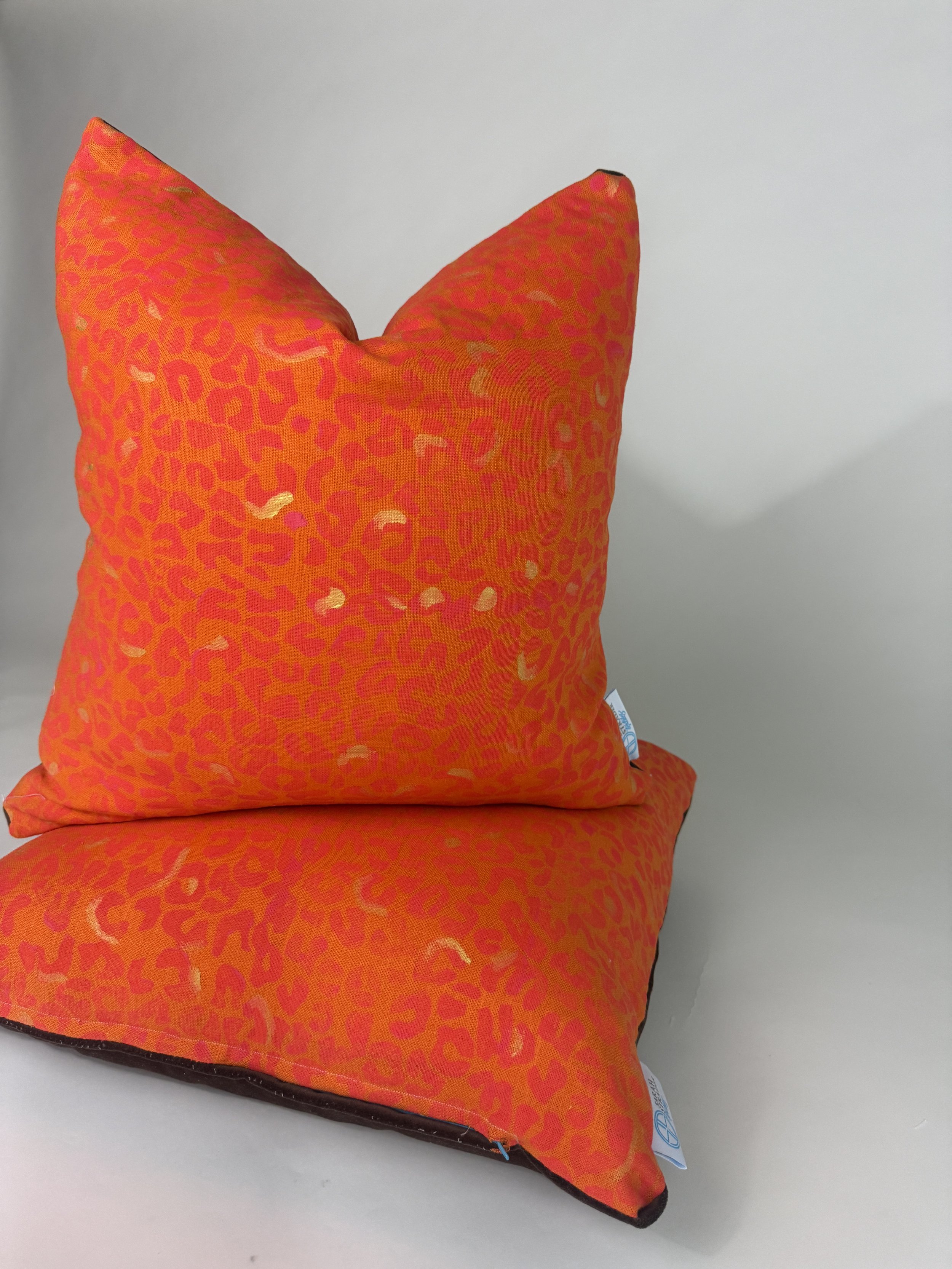 Leopard - Hot Coral  22x22