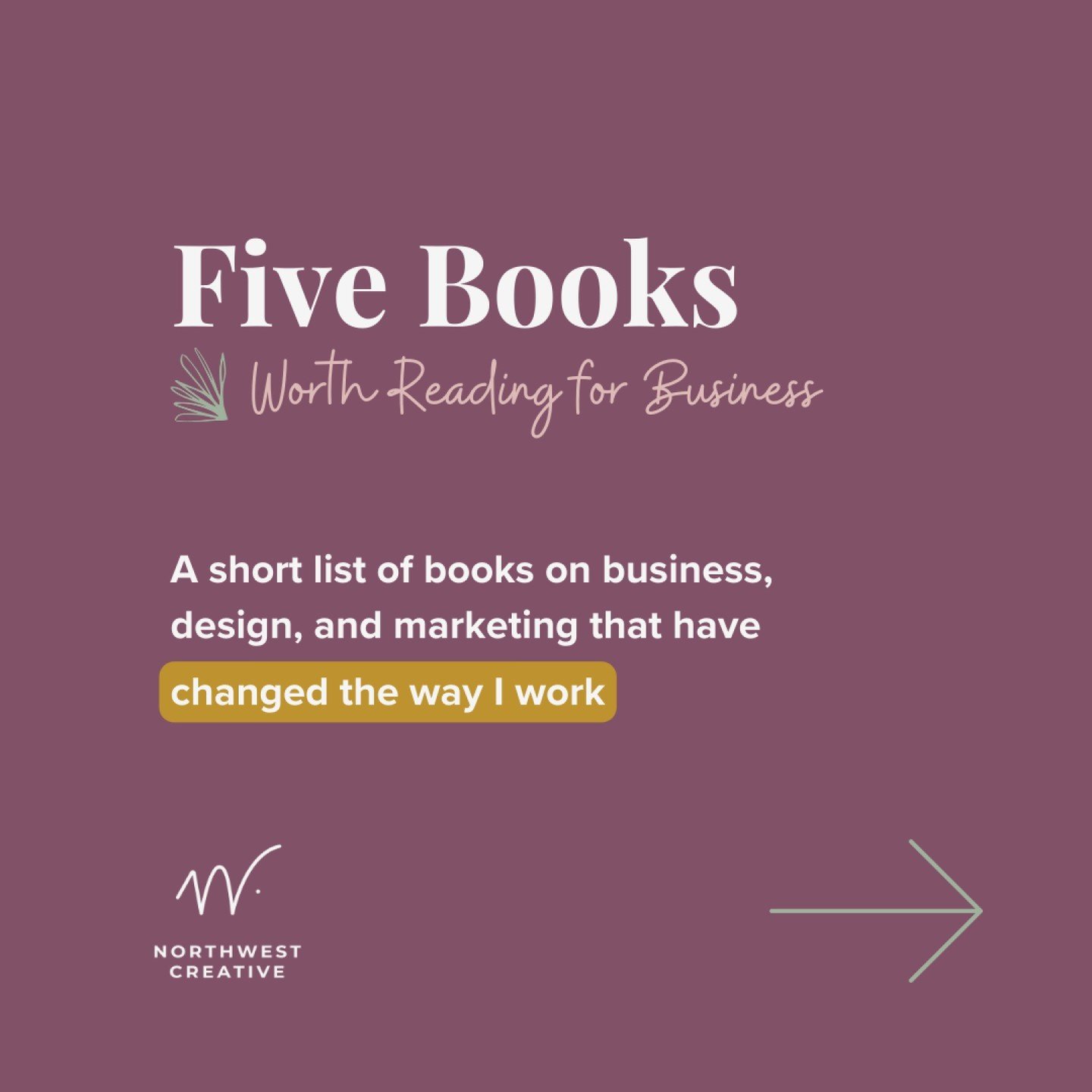 🖐️ BOOKS WORTH READING FOR BUSINESS 📚

There are certain books that I go back to consistently because they have changed the way I work in some way.

My list goes beyond these five because there are so many great ones out there, but here are FIVE BO