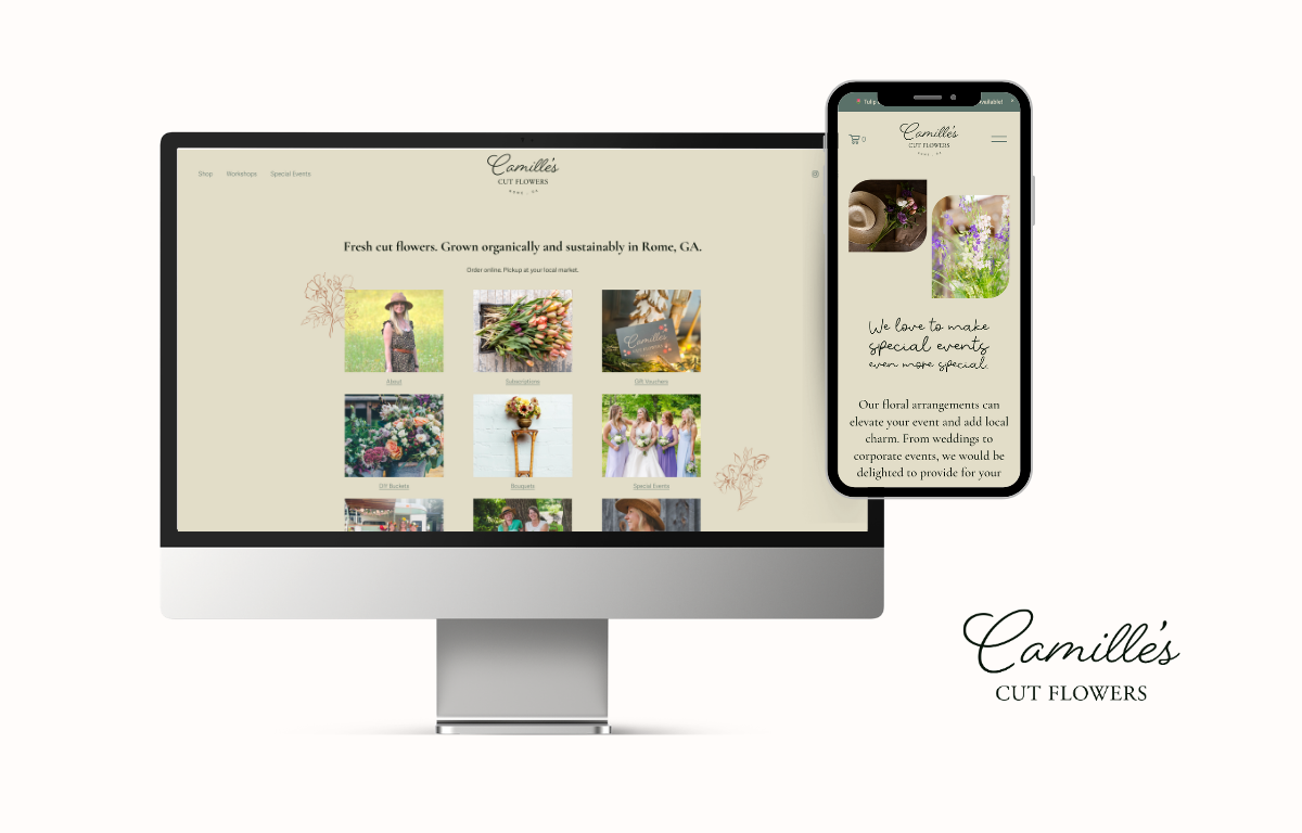 Website Mockup - Camille's Cut Flowers - by Lisa Oates at Northwest Creative copy.png