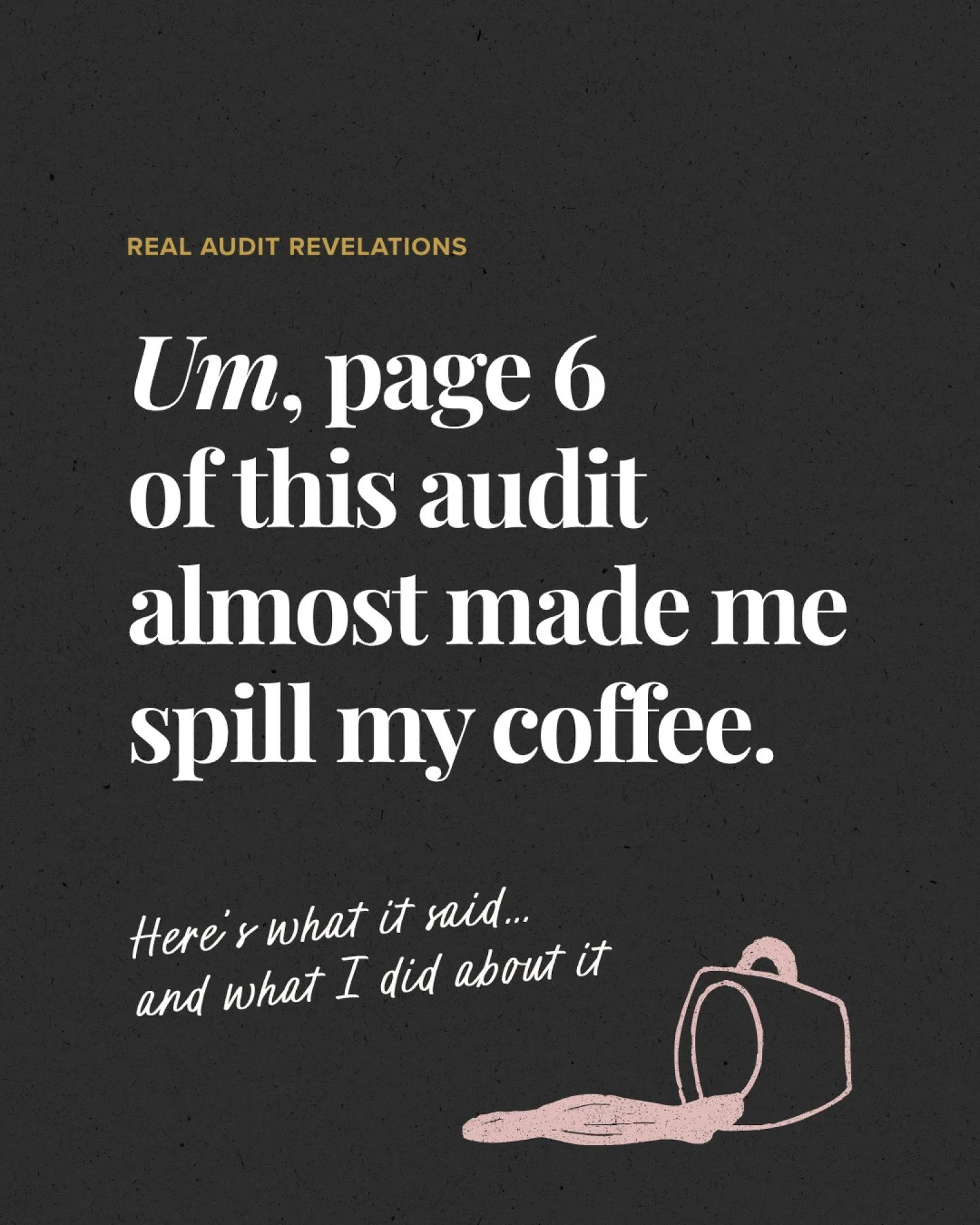 Y'all, I really did almost spill my coffee on this one. ☕️

Page 6 of a client's 2-Day Marketing Audit, the Pain Points section, said their pipeline was almost entirely referral-dependent. That sounds like a compliment (people love you enough to send