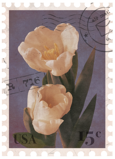 vintage floral stamp
