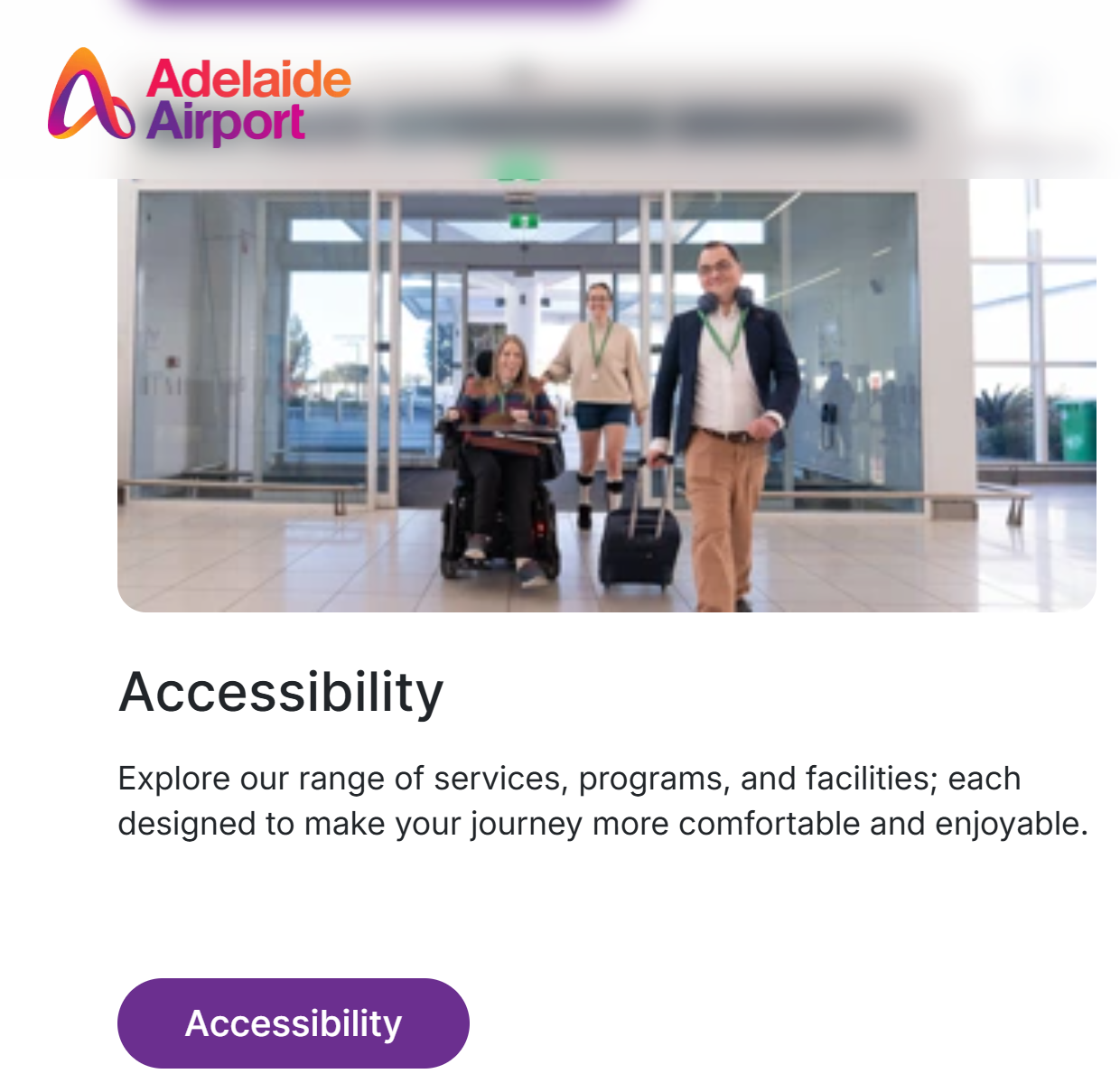 Adelaide Airport (Sunflower Lanyard and accessibility supports)