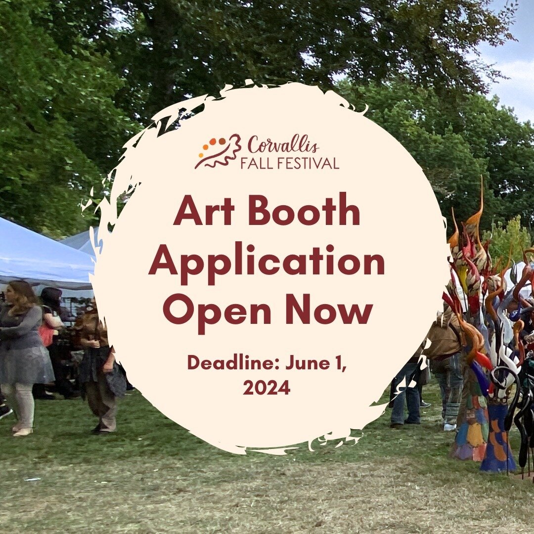 The Art Booth application for the 2024 Corvallis Fall Festival is now live! 🎉 Visit the link in bio and apply today!

New to festival vending? Our executive director, Donele Pettit-Mieding, is available to answer all your questions about the applica