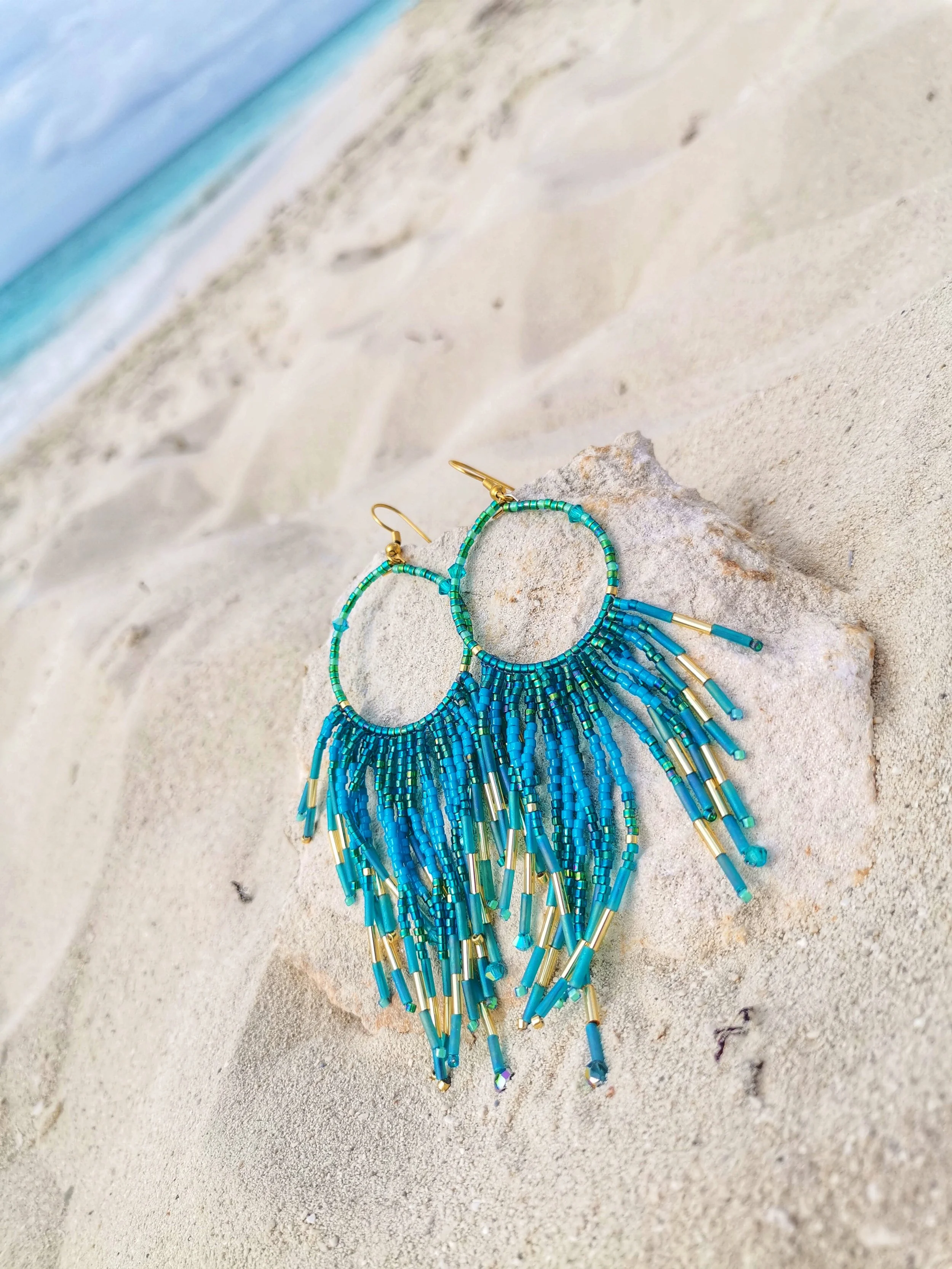 Midnight Mermaid long earrings