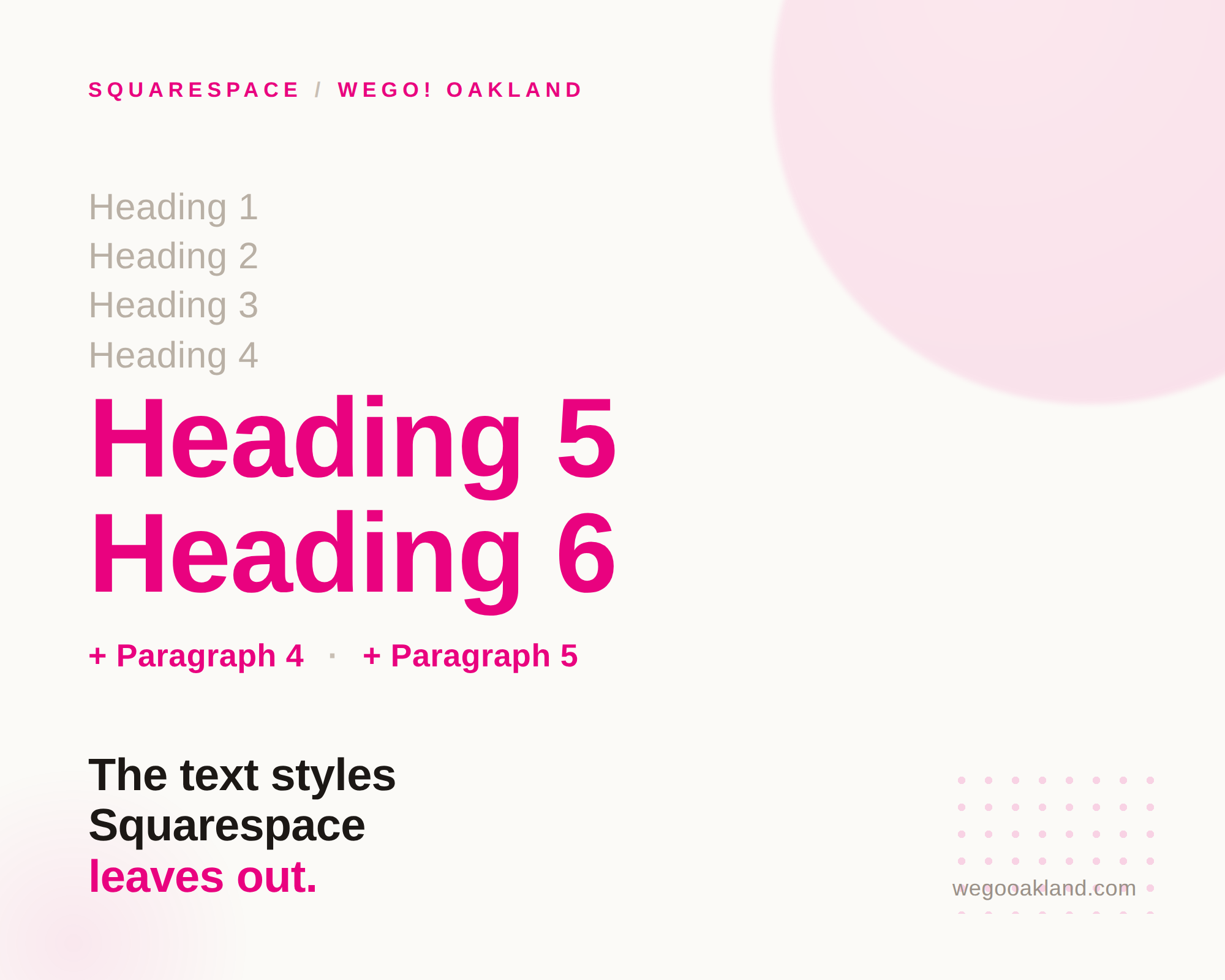 How to add Heading 5 and Heading 6 to Squarespace (and more text styles)