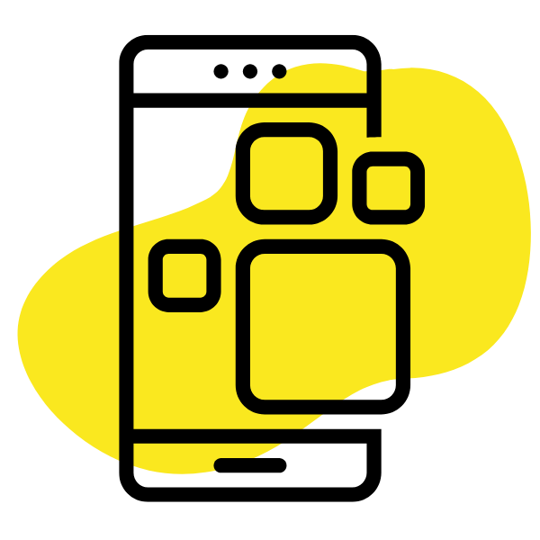 Yellow phone icon representing a mobile-friendly website that shows up in Google search results.