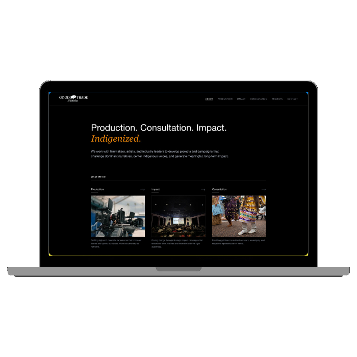 Good Trade Productions website designed and built by WeGo!