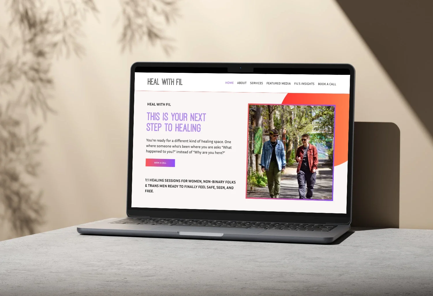 Heal with Fil homepage designed by WeGo!, shown on a laptop