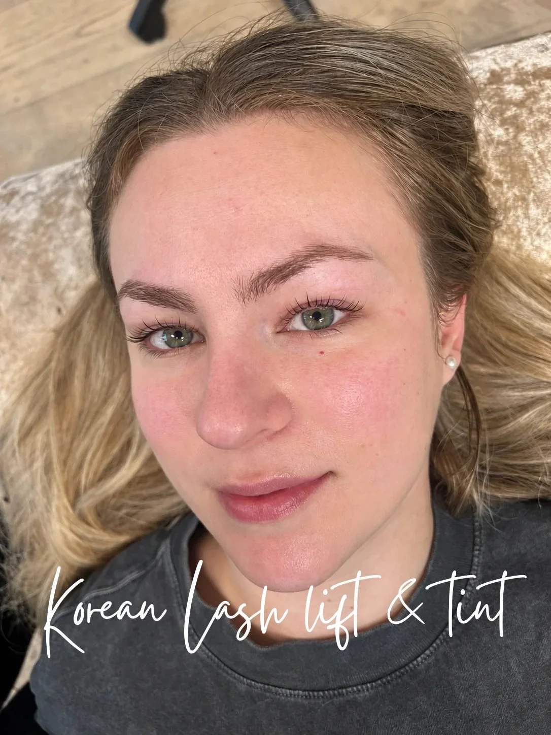 Natural lashes after a Korean lash lift and tint, Loesy Beauty Vancouver