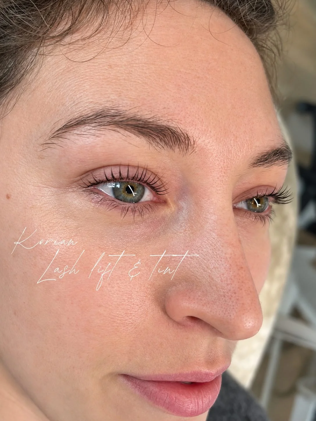 Korean lash lift and tint result, Loesy Beauty Vancouver