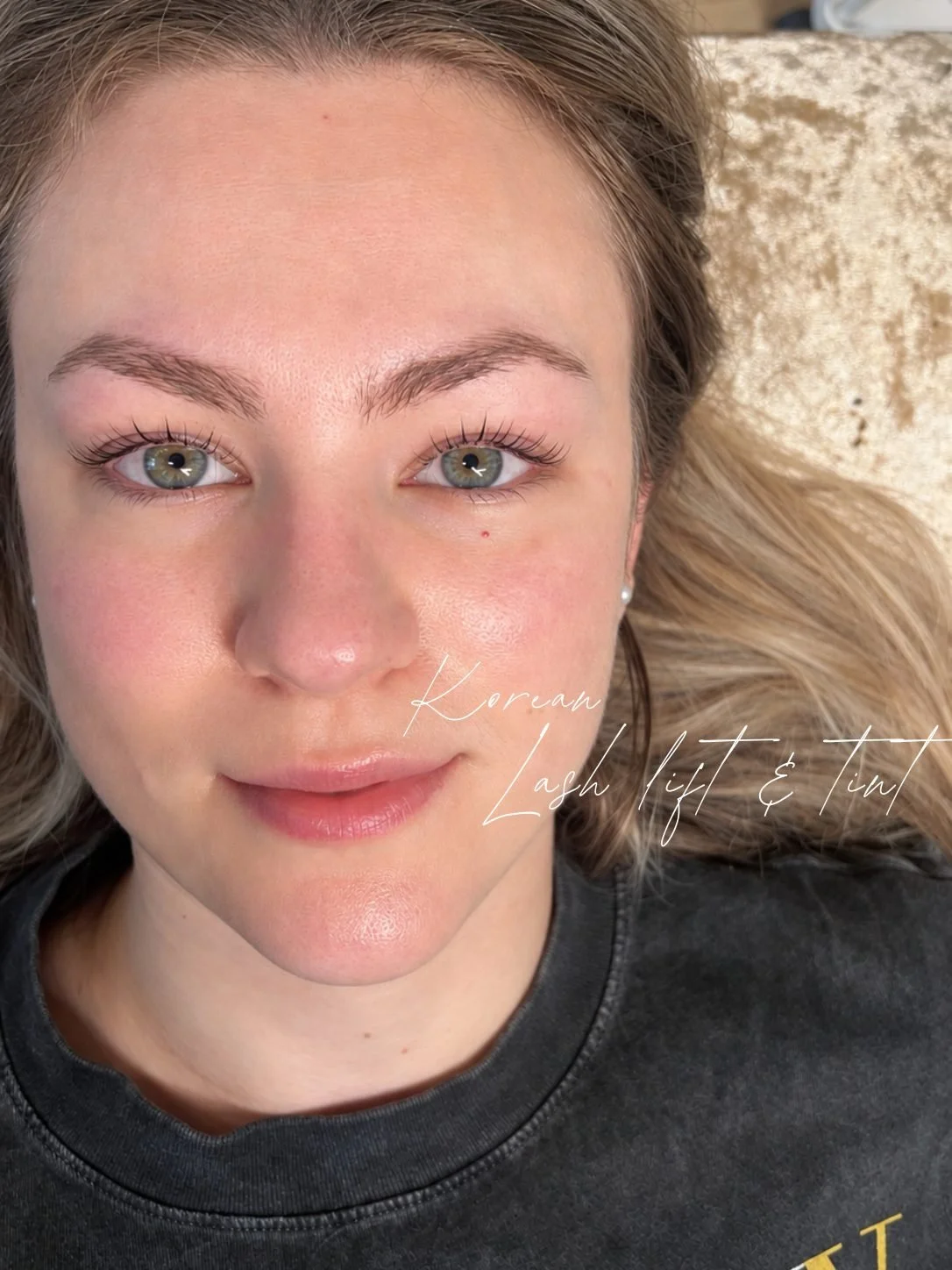 Korean lash lift and tint result, Loesy Beauty Vancouver