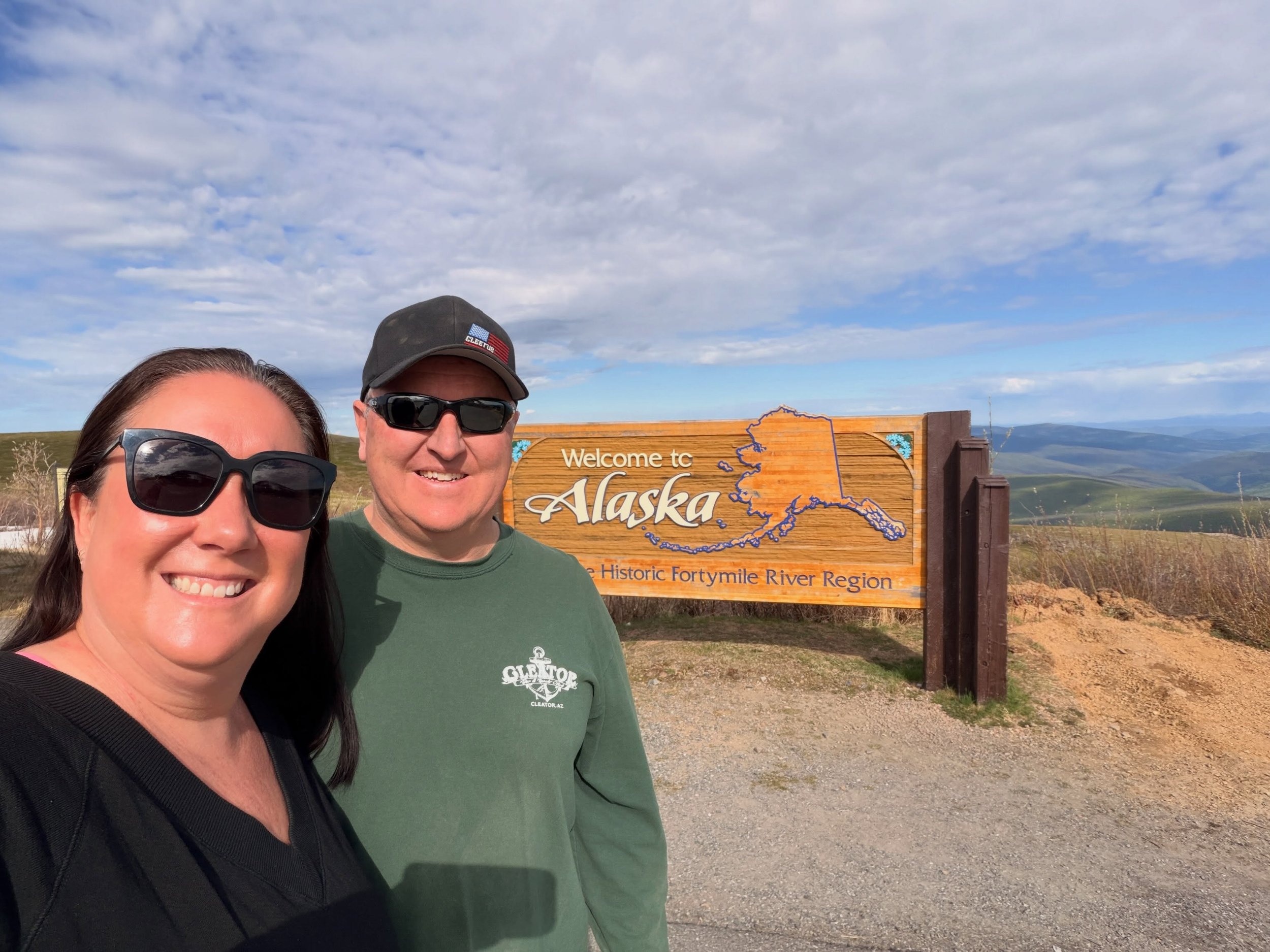 After a ride on the ferry, we drove the Top of the World Highway which has incredible views and is very accurately named. When we got to the border it was closed so we stayed the night just a mile away, and then we headed into Alaska in the morning! 
