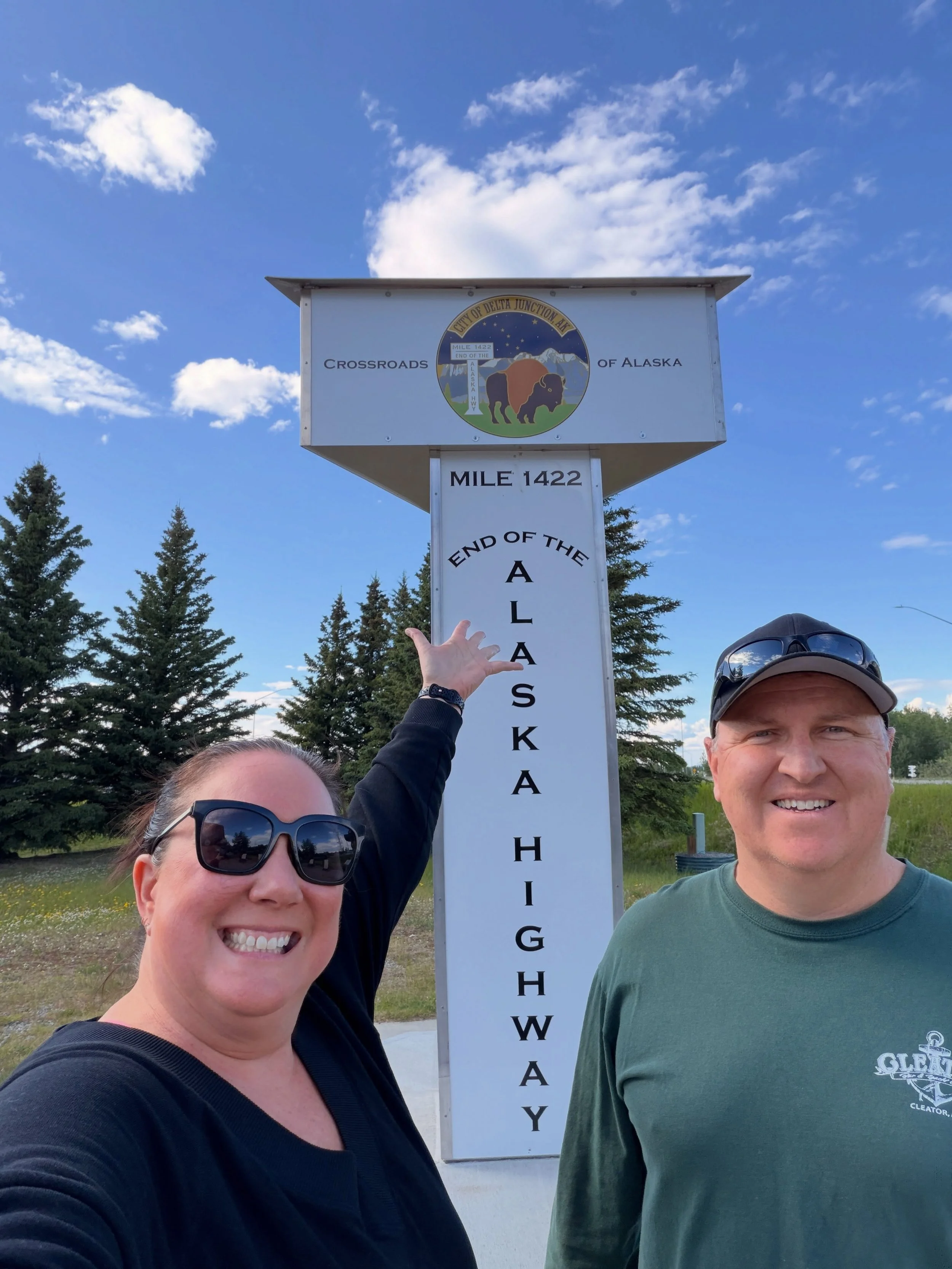 We didn&rsquo;t get our official certificate, but we did complete the Alcan Alaska Highway. 1,422 miles of fun. Dawson Creek, Canada to Delta Junction, Alaska. #alaskahighway #alcan