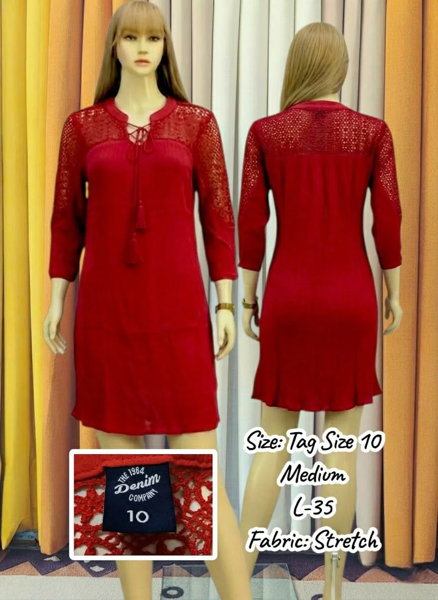 ✨ Red Crochet Knit Dress ❤️