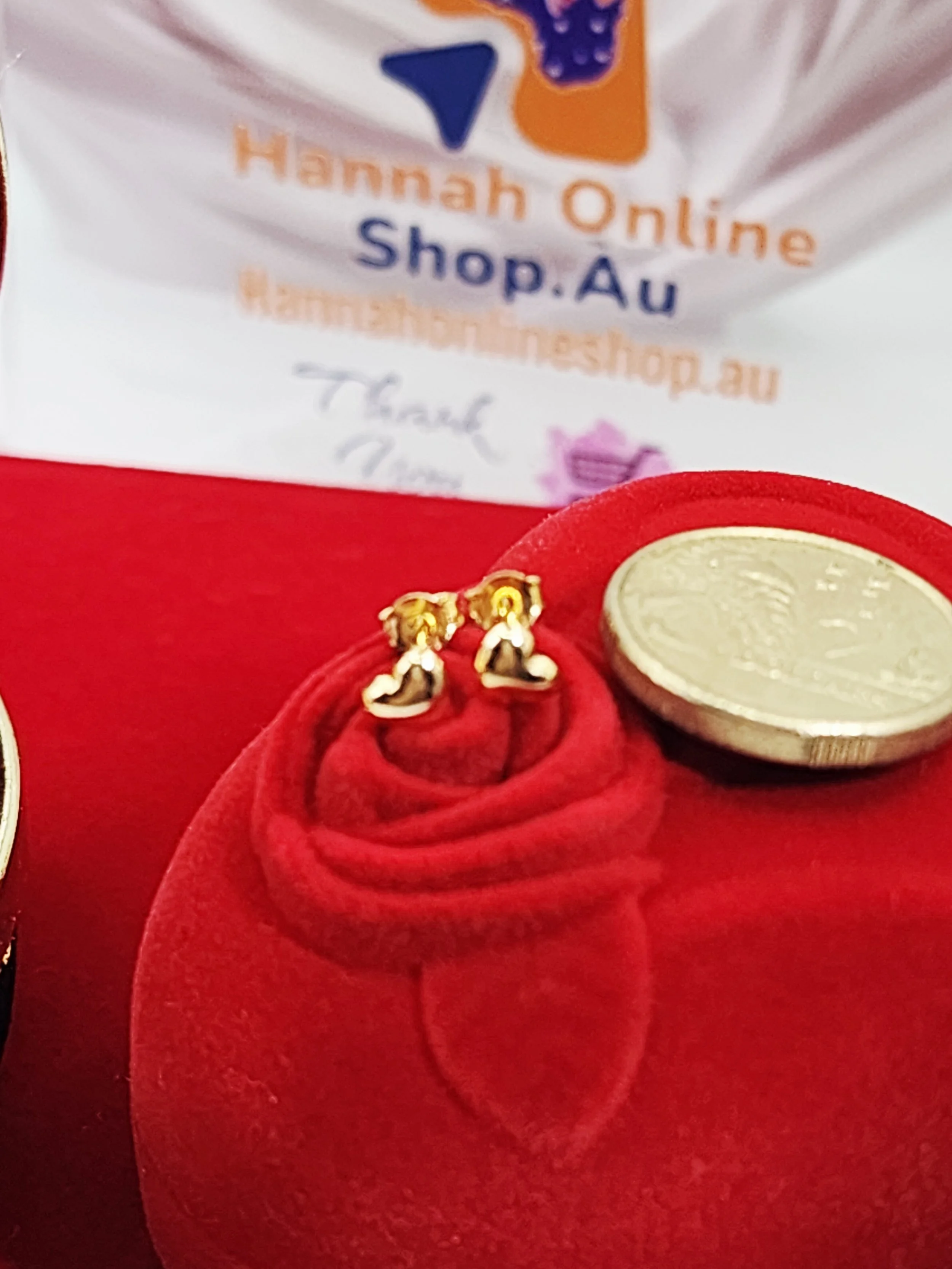 18 karat Gold Heart Earing (Open Back)