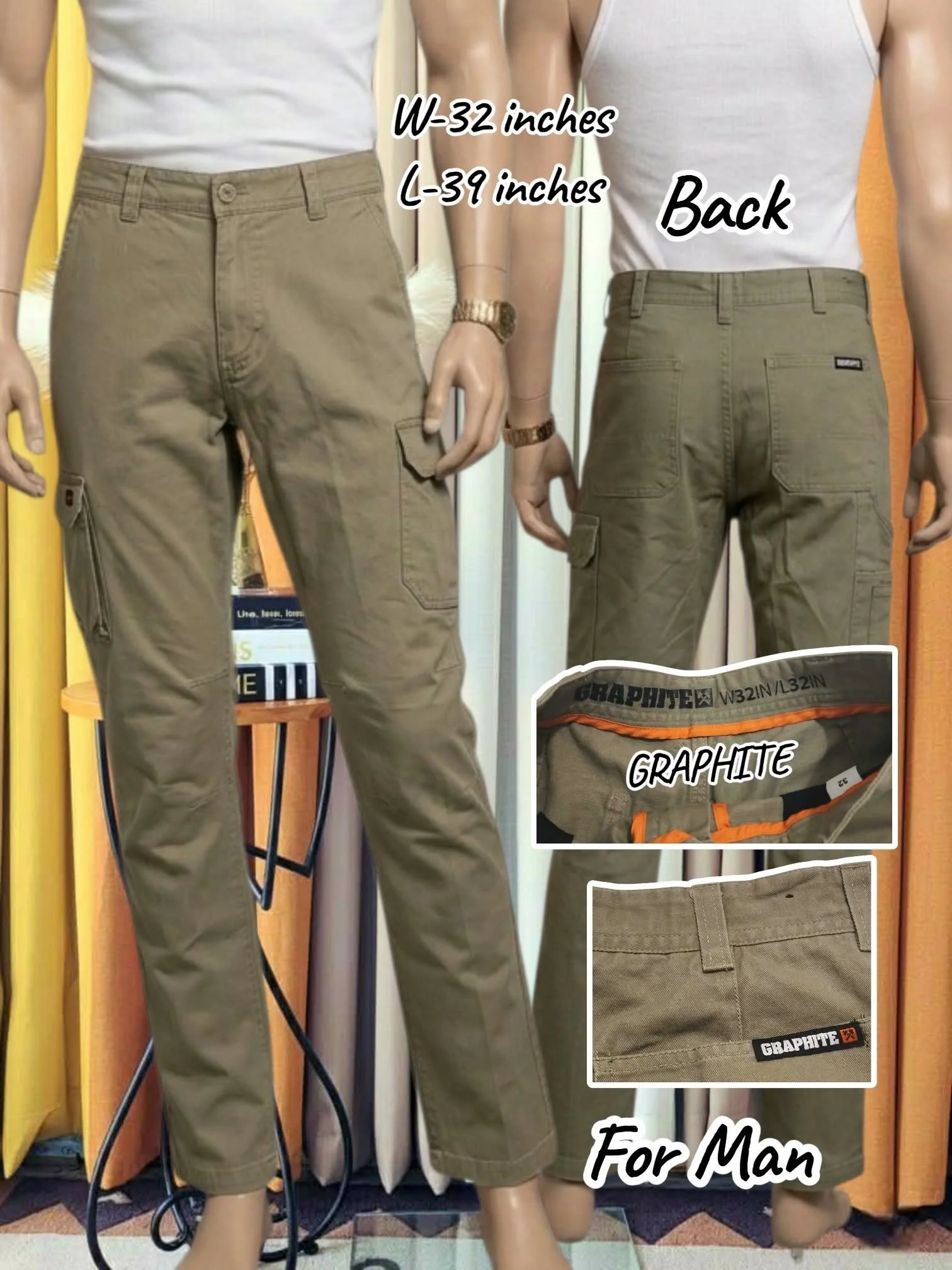 ✨ Graphite Men's Cargo Pants ✨