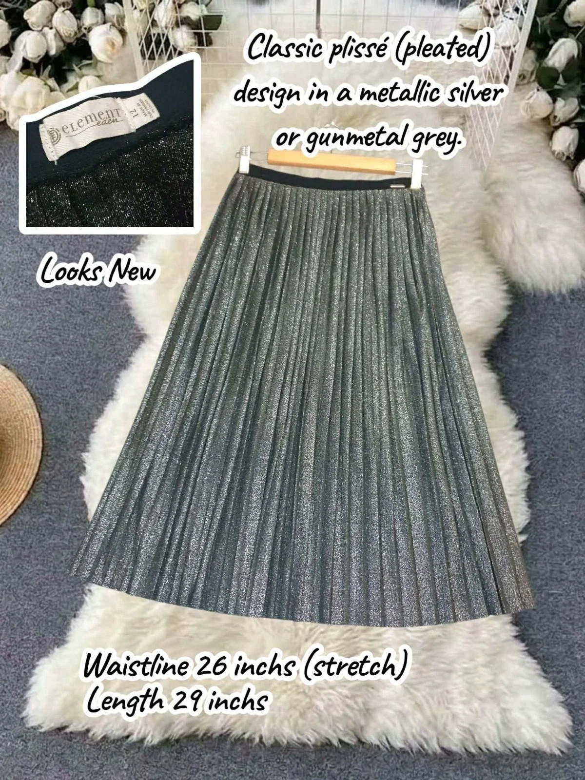 Skirt Silver Pleated