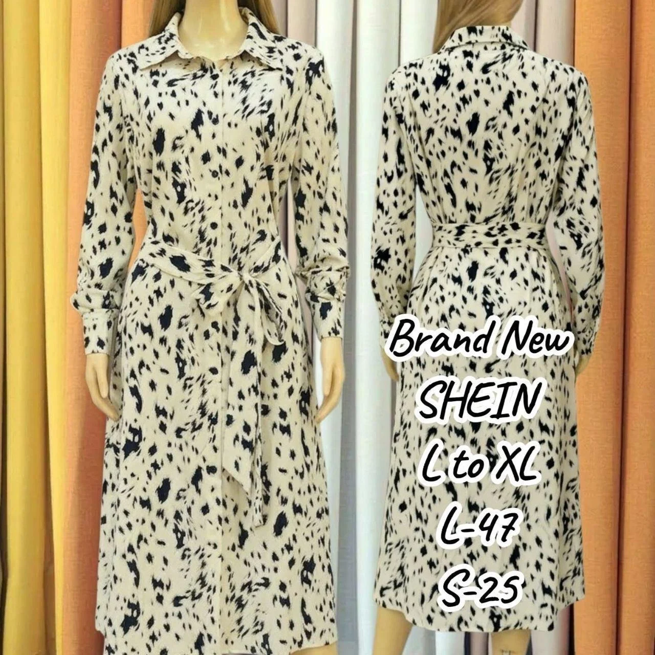 🖤🤍SHEIN Animal Print Shirt Dress ✨