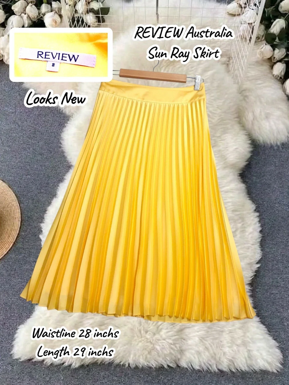 Skirt Yellow Sun Ray Pleated