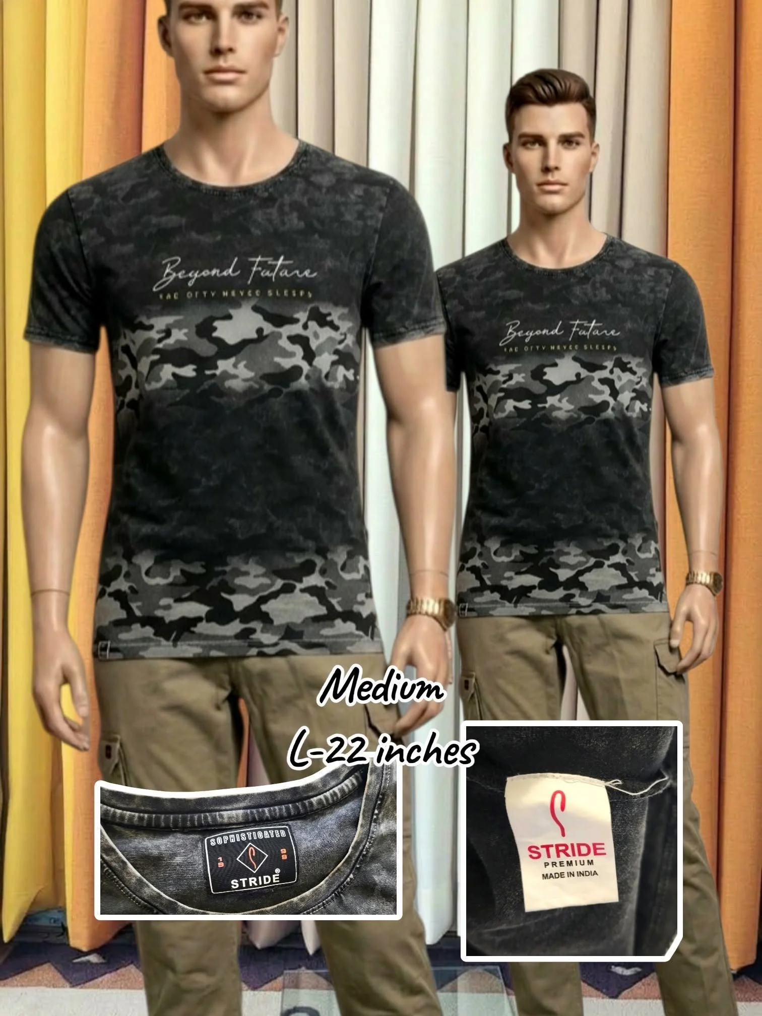 🖤 STRIDE Premium Acid Wash Camo Graphic Tee 🖤