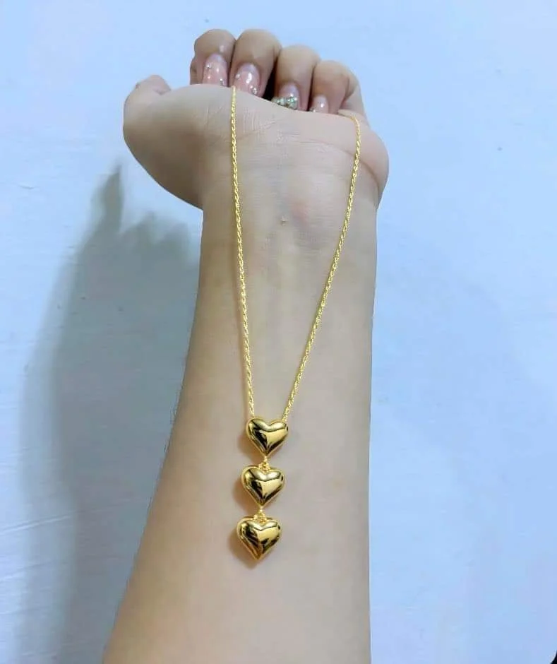 Necklace with Triple Heart