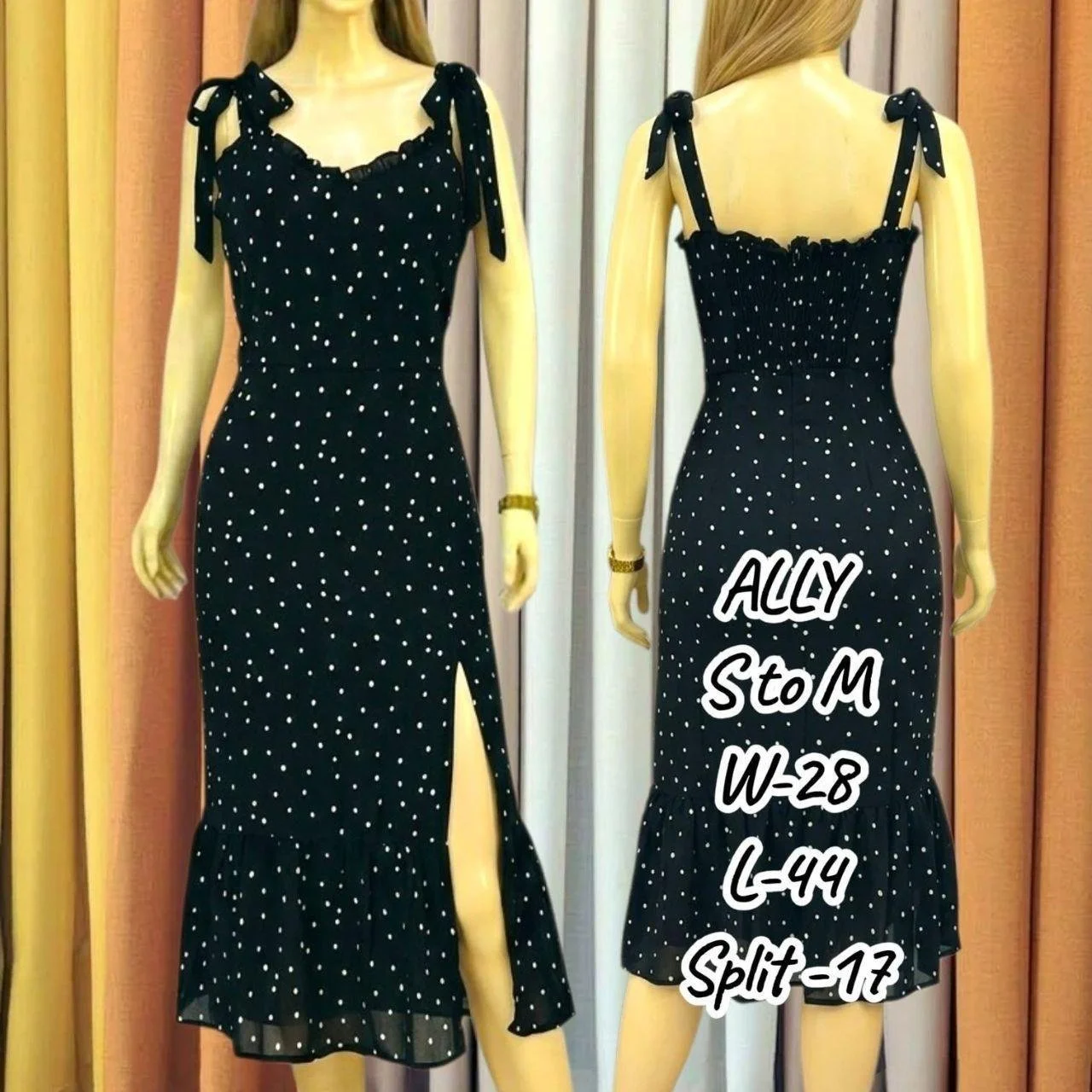 🖤 Ally Polka Dot Midi Dress | Size S–M | Feminine & Flattering 🖤
