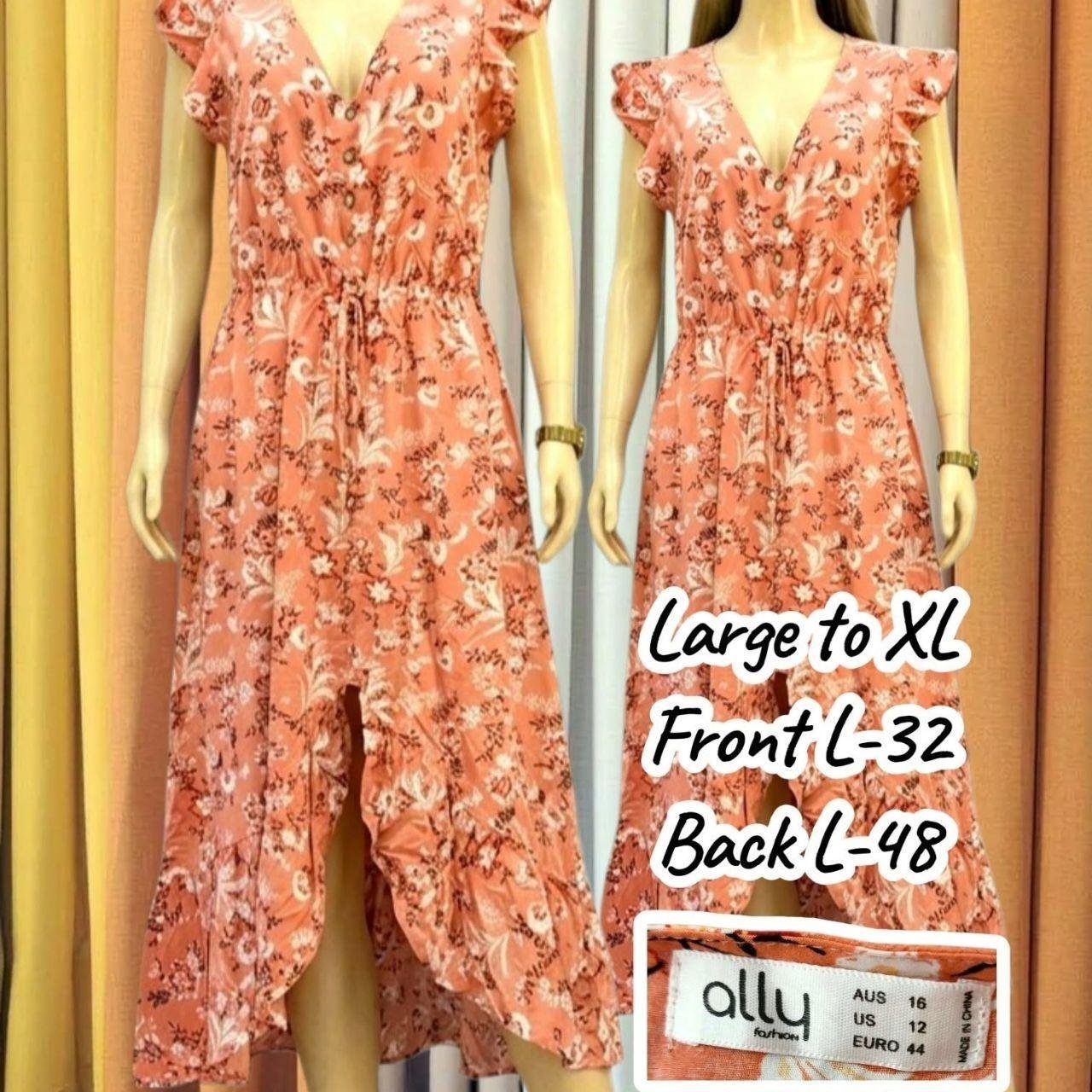🌸 Ally Fashion Floral High-Low Midi Dress 🌸