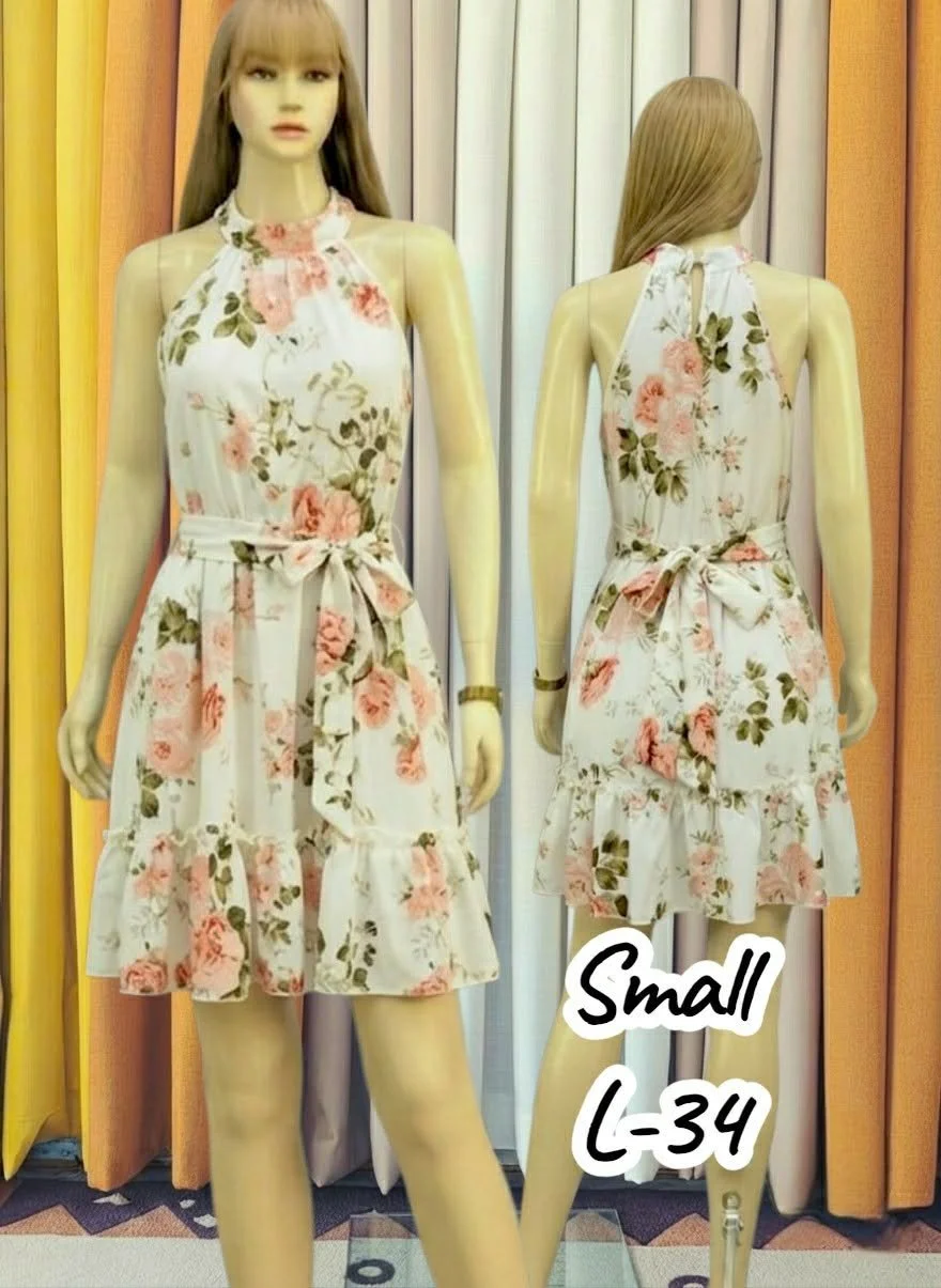 ✨ Floral Halter Mini Dress🌸
