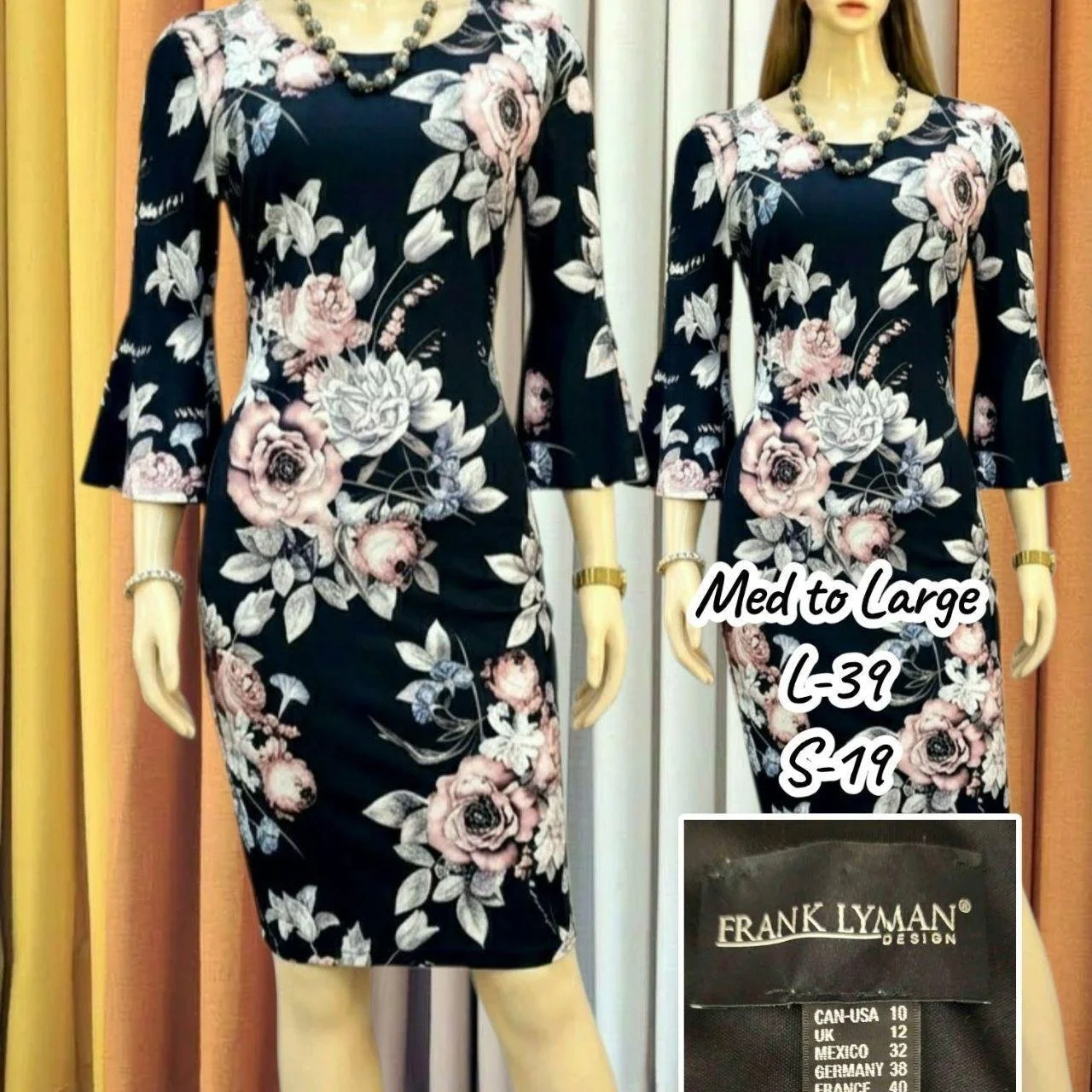 🌸 Frank Lyman Designer Floral Bodycon Dress 🌸