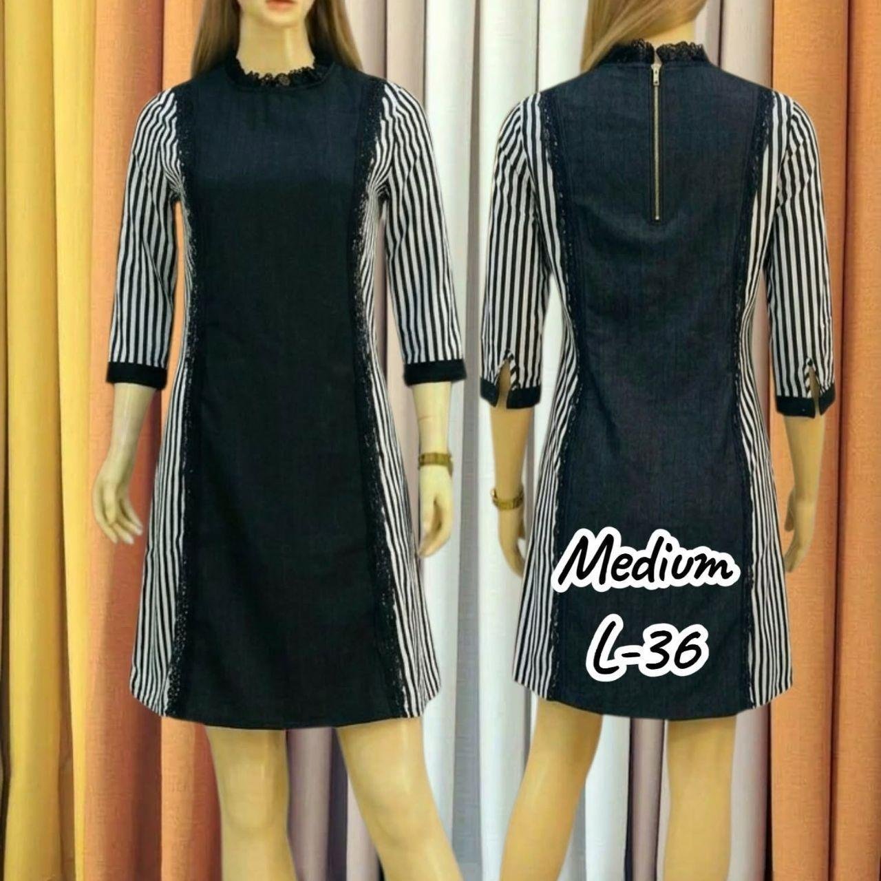 🖤 Classic Black & White Striped Mini Dress ✨