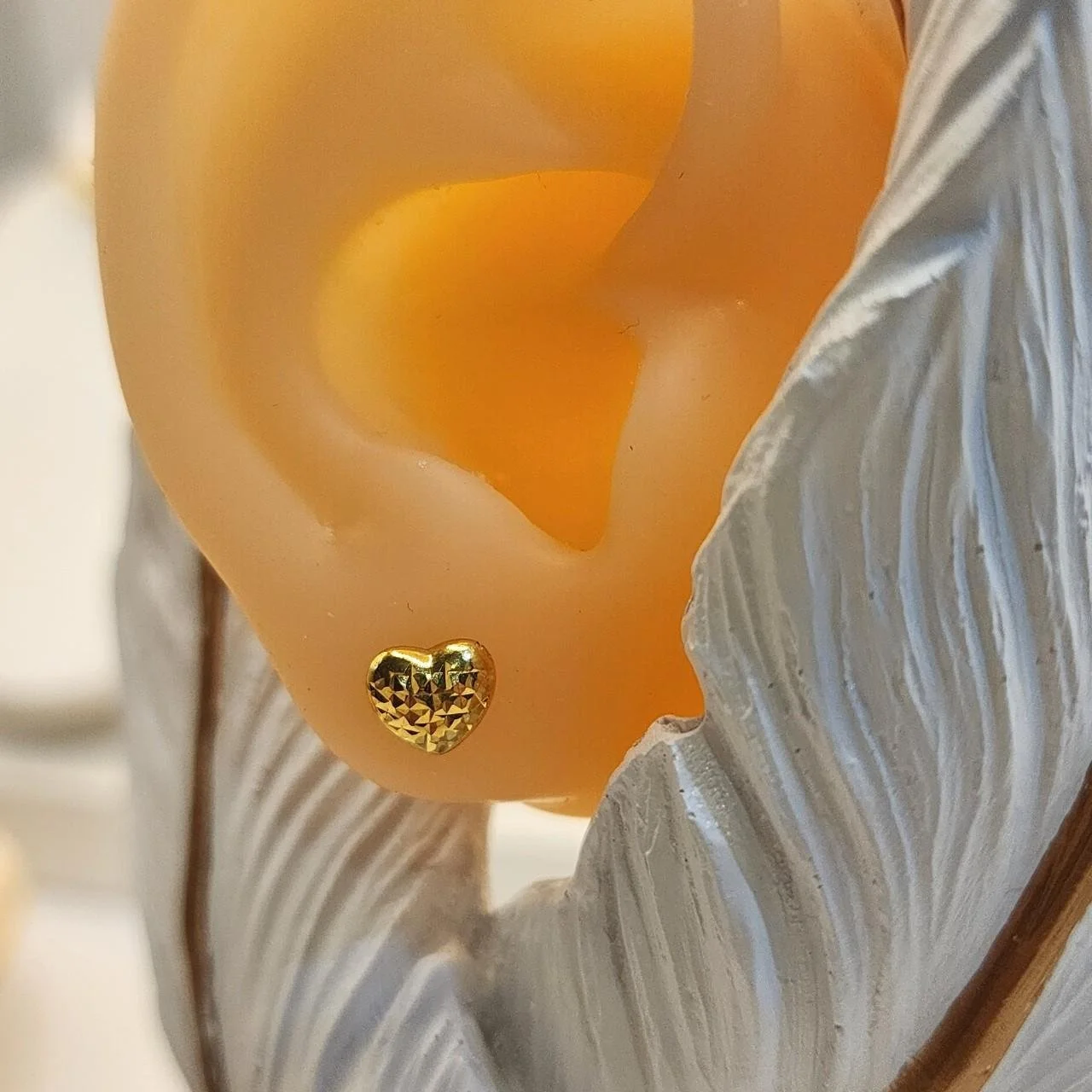 18 karat Gold Heart Earing # (Open Back)