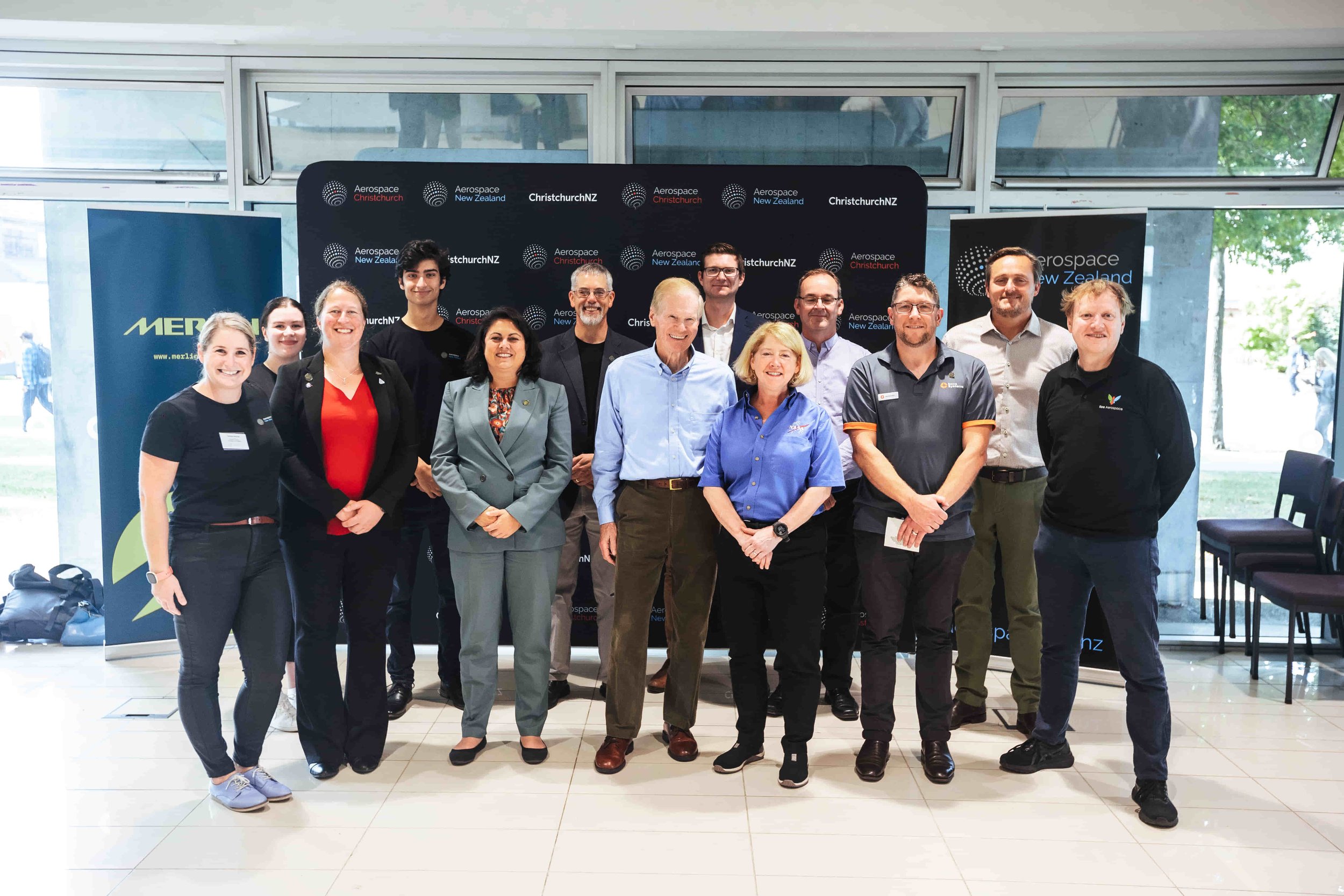   The Aerospace New Zealand Committee and Staff with NASA Administrator Bill Nelson, NASA Deputy Administrator Pamela Melroy and Hon Minister Dr Ayesha Verrall.  