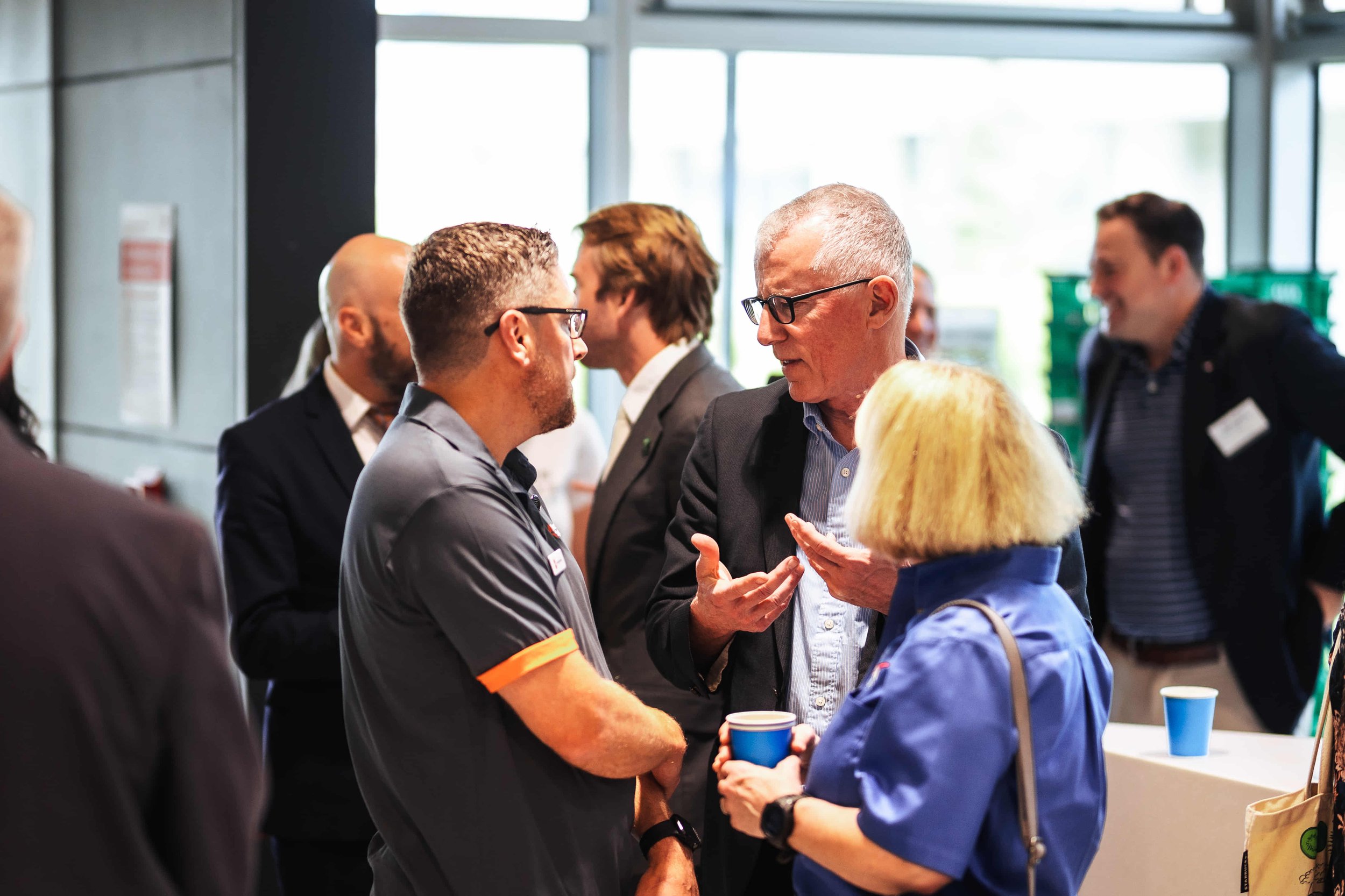   Nova Systems New Zealand General Manager Jude Rushmere with NASA Deputy Administrator Pamela Melroy and another member of the NASA Delegation.  