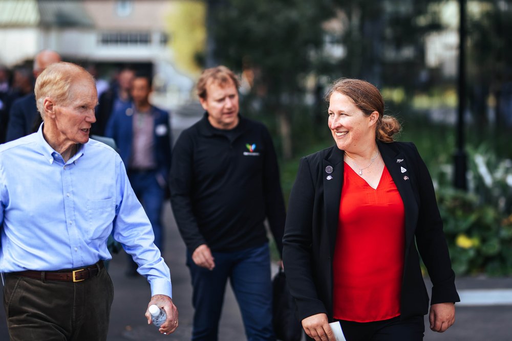   NASA Administrator Bill Nelson with Dr Sarah Kessans.  