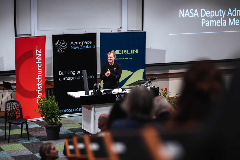   Aerospace New Zealand President, and Kea Aerospace CEO Mark Rocket giving a Welcome.  