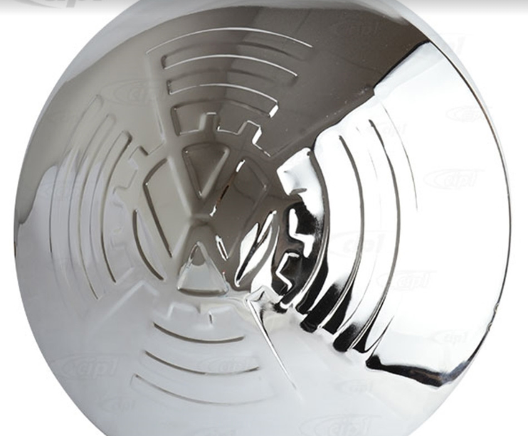 Hubcaps Polished Stainless Steel Vintage Style with KDF Cogged Large Logo Set of 4