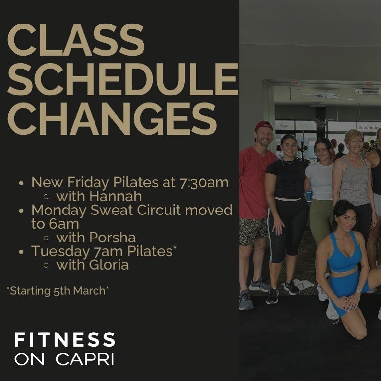 New changes coming from next week to our weekly class schedule 💪🏽 kicking off March with some changes based off your feedback 

Don&rsquo;t forget to book in 🩵