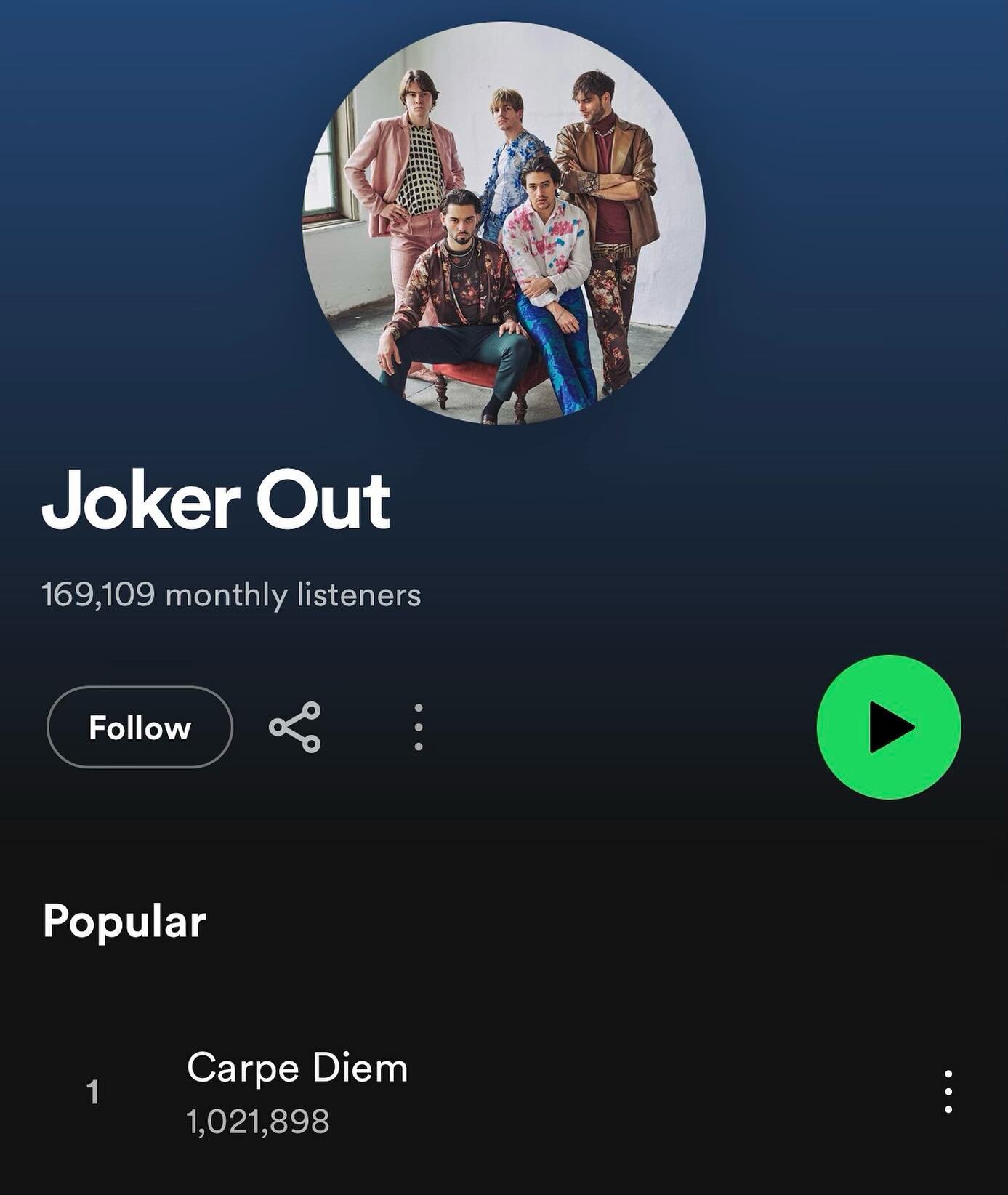 Aww, you&rsquo;ve already listened to CARPE DIEM a million times on Spotify 🫶
You the best. 

Alternative version of the song coming soon. 🤭

Joker Out. ☀️

#jokerout #jokeroutband #carpediem #esc #eurovision #esc2023 #eurovision2023