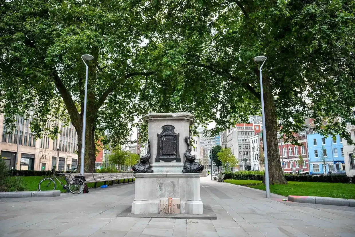  Front and centre ... some Bristol residents have proposed installing a tribute to Hackett where the statue of Edward Colston once stood. Photograph: Ben Birchall/PA 