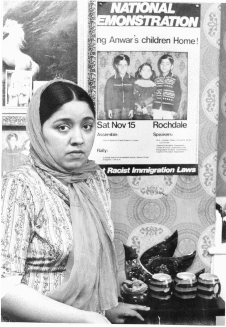  Anwar at her Rochdale home in 1980, after the Home Office had refused to allow her three children to come to the UK from Pakistan [Photo courtesy of Anwar Ditta] 