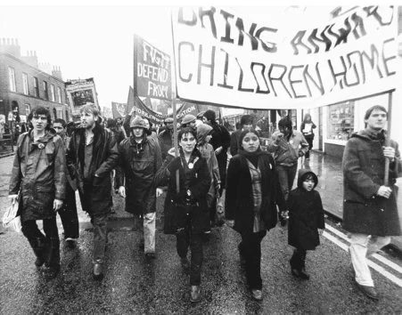  Anwar and Tony Benn (centre) at an anti-apartheid demonstration in Trafalgar Square, 1982 [Photo courtesy of Anwar Ditta] 
