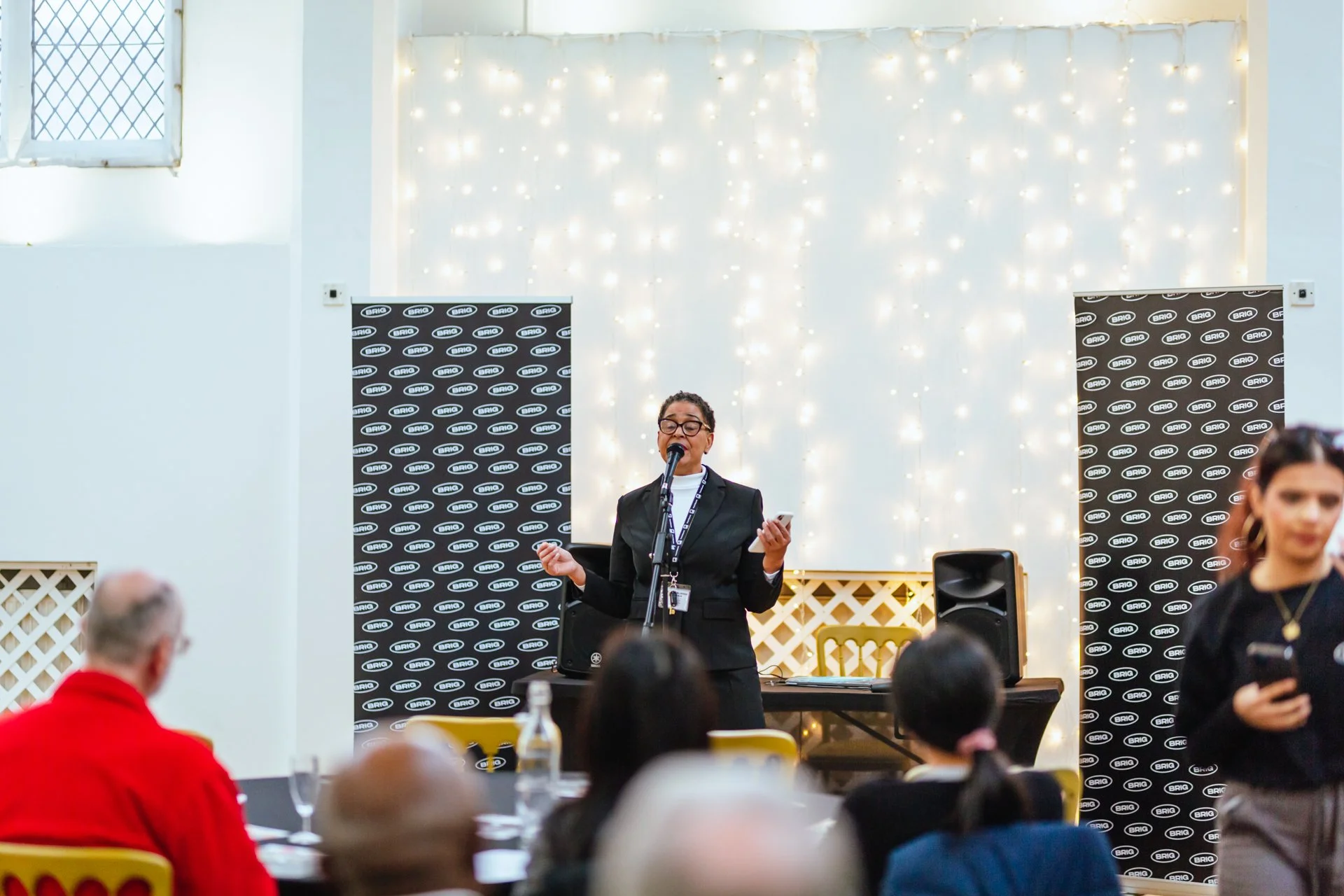 Siobhan Harper-Nunes, BRIG’s Vice Chair, speaking at ‘Racing Ahead’