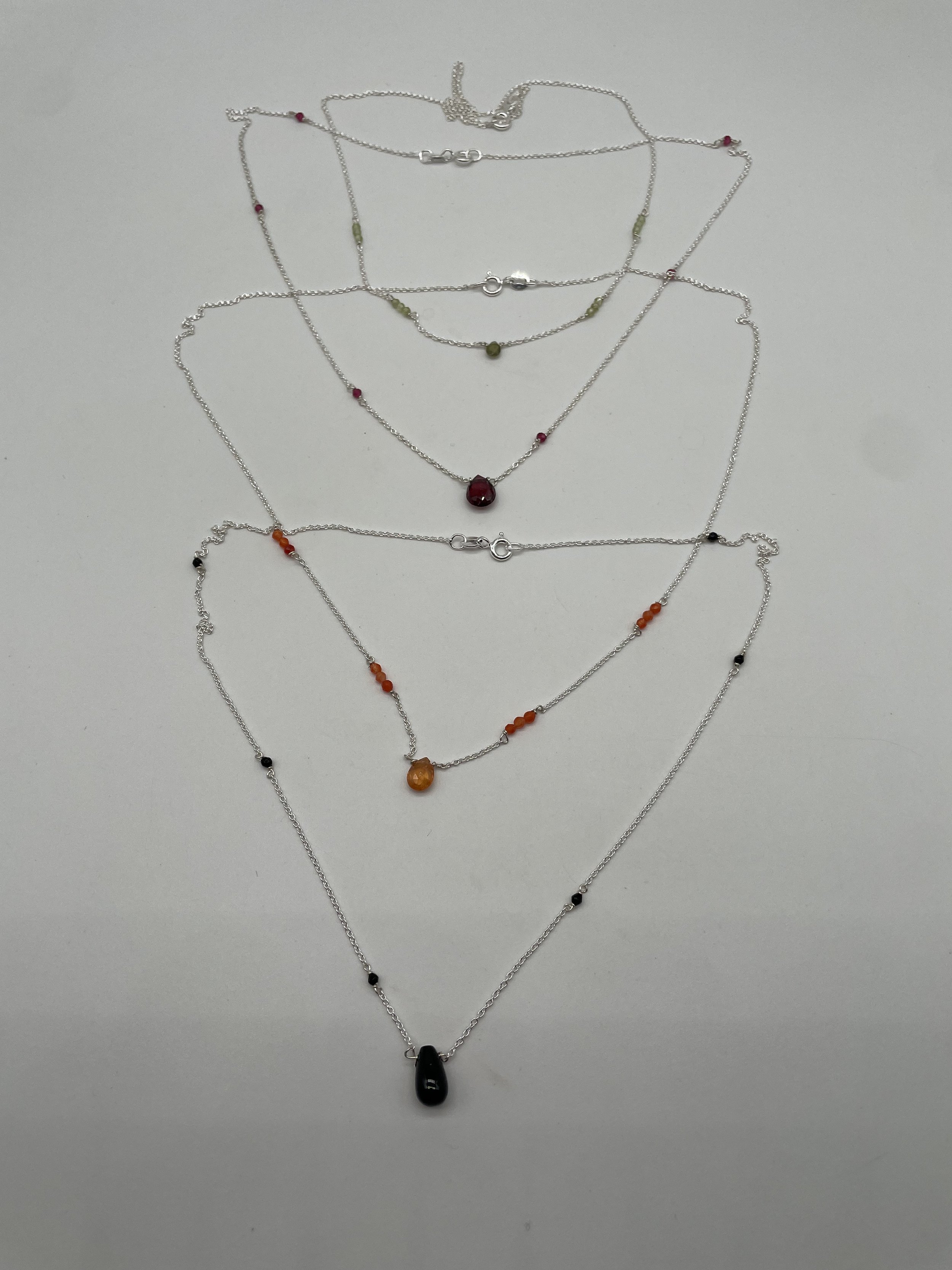 Argento 925 Agata nera / Corniola / Rubino - €60.00